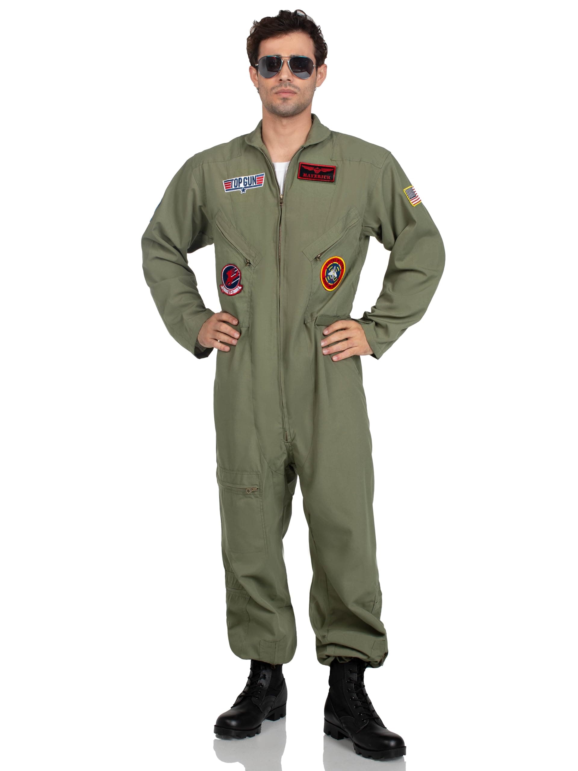 Mens Licensed Top Gun Flight Suit Costume