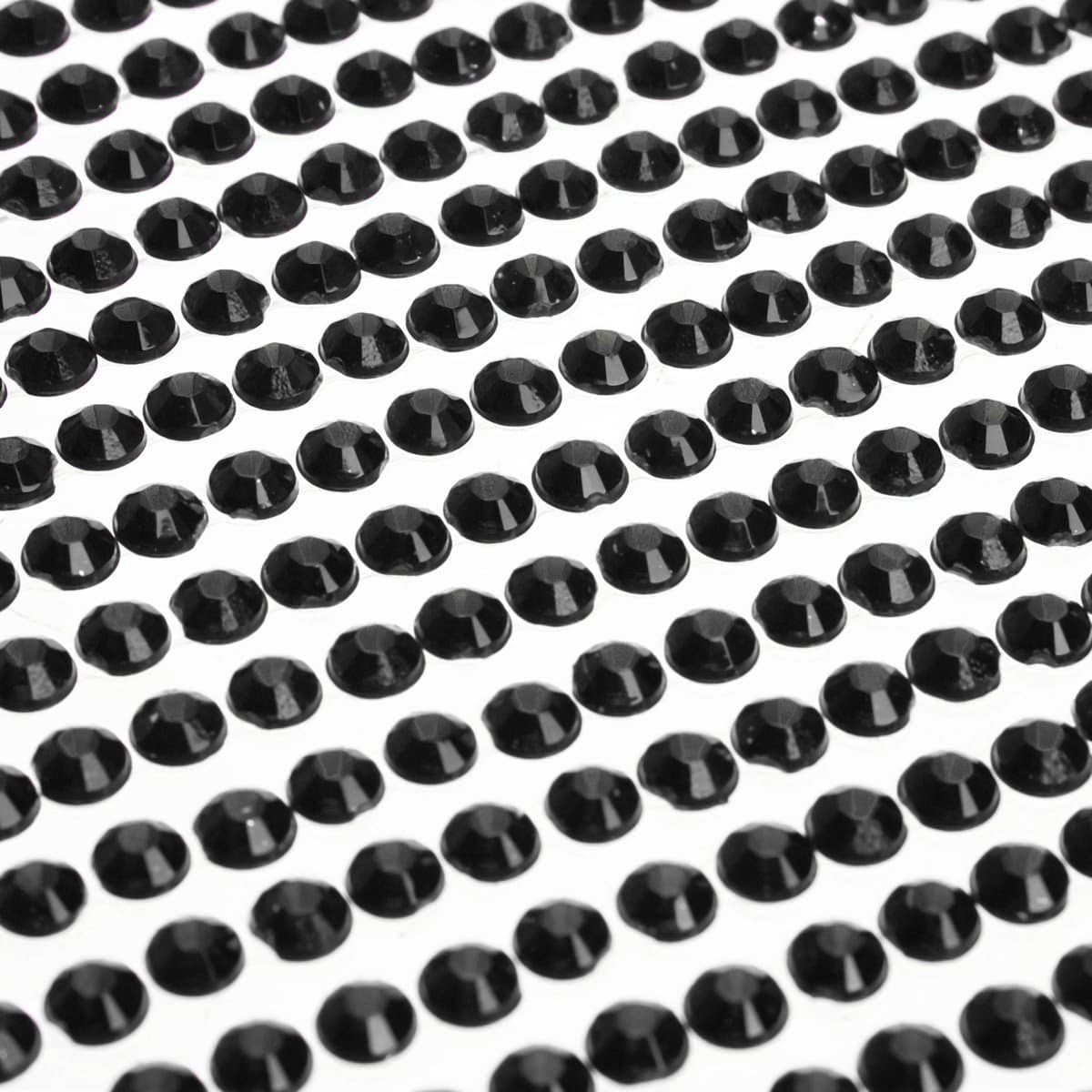 1000 Pcs BLACK 4mm DIY Self Adhesive Rhinestone Crystal Bling Stickers Phone Car Art Wedding Card Idea