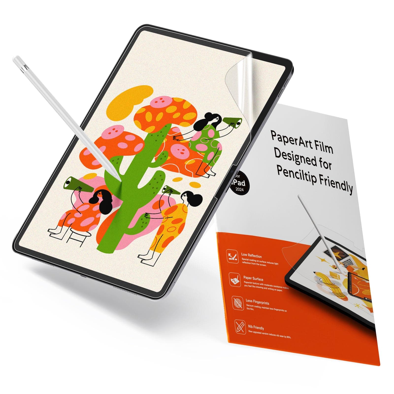 2 Pack Paperfeel Screen Protector Compatible with iPad Air 13 inch M4/M3/M2 & iPad Pro 13 inch M5 2025/ M4 2024, Paper Write as Real Paper, Anti Glare, Touch Sensitivity