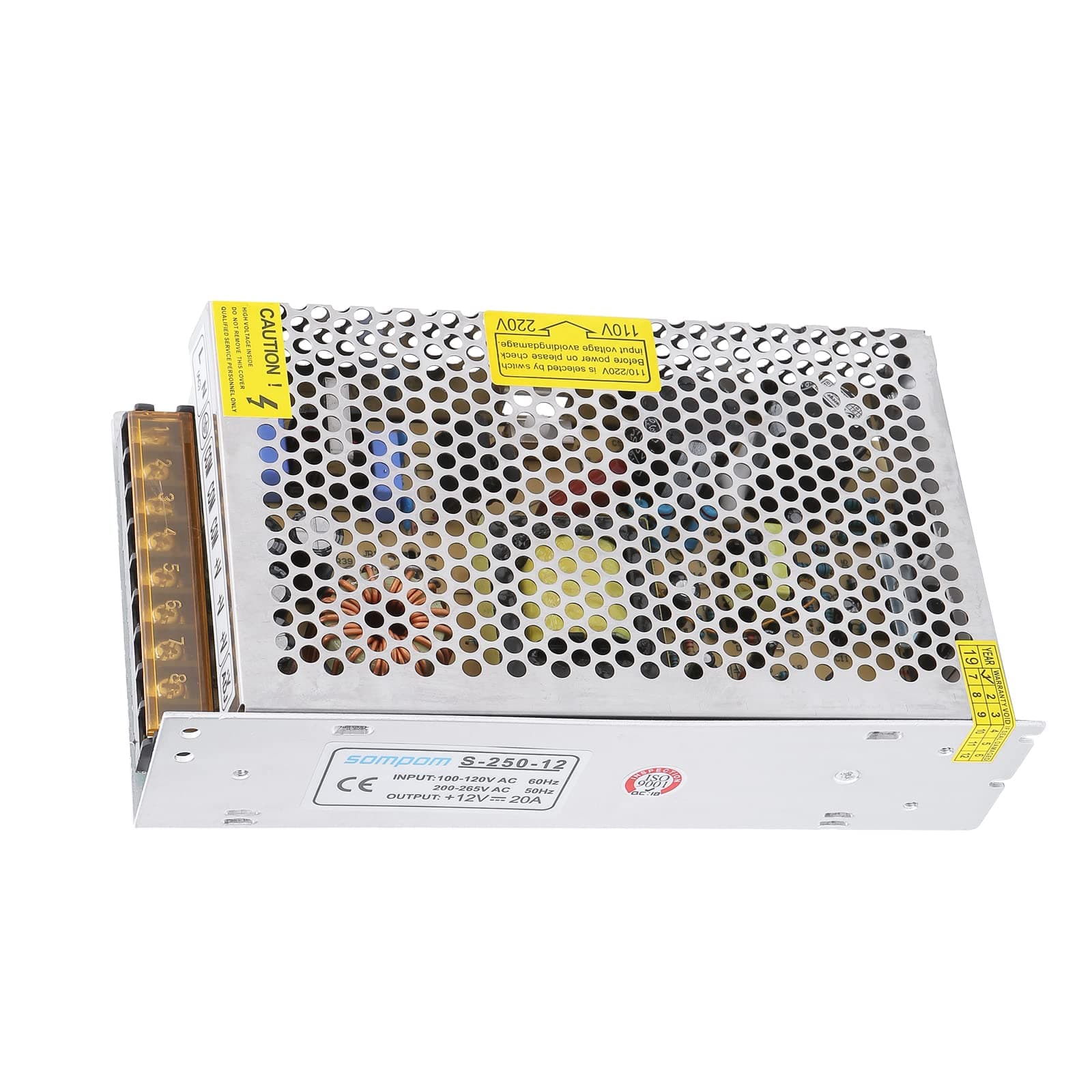 12V Switching Power Supply 250W DC 20A Power Adapter Drive Transformer for CCTV, Electronic Monitor, etc.(12V20A)