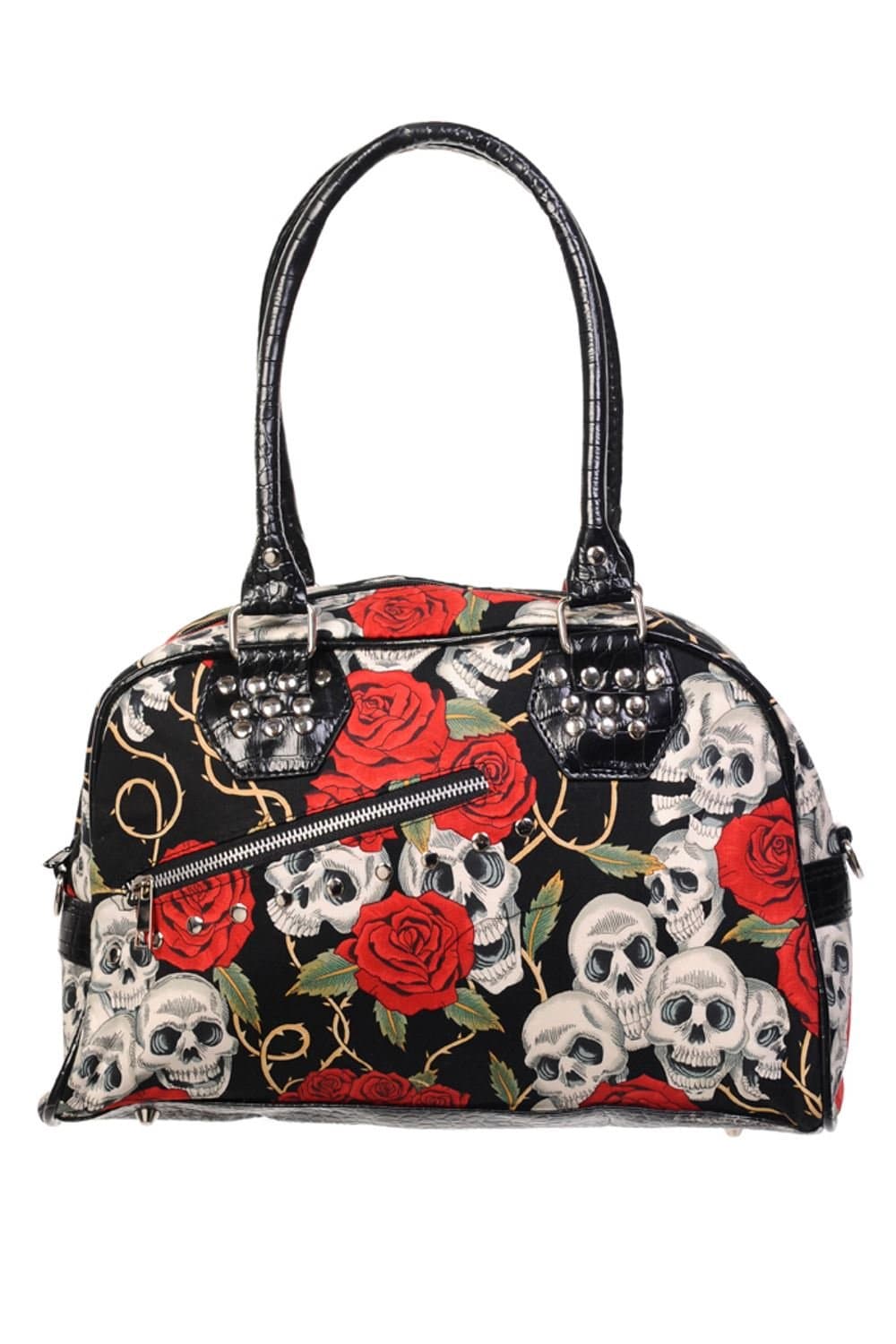 Apparel Skulls and Roses Rockabilly Punk Shoulder Bag Handbag