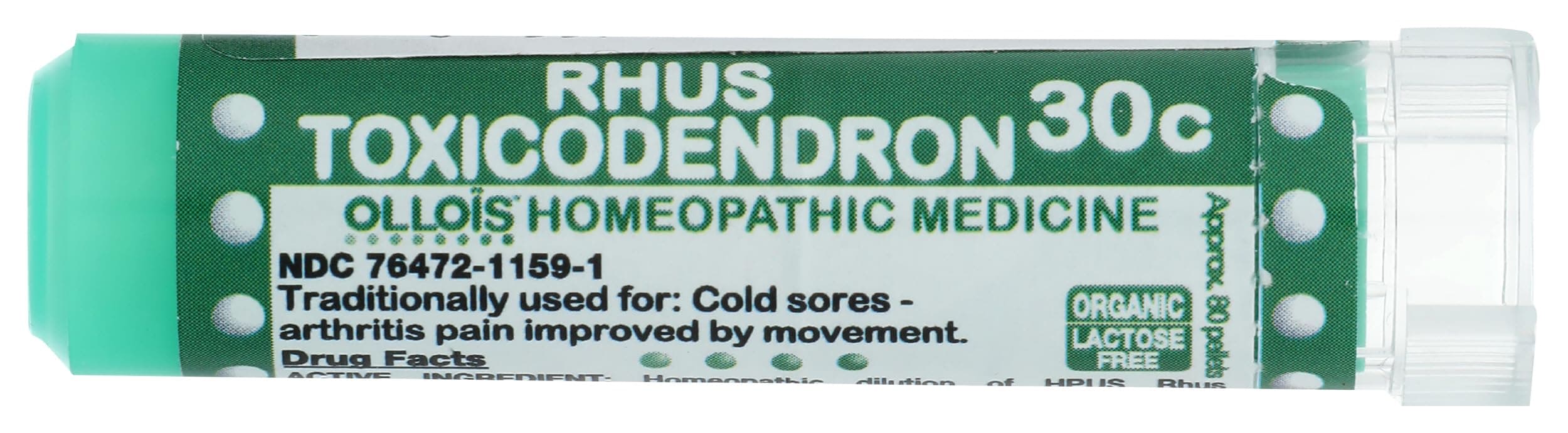 OLLOÏS Rhus Toxicodendron 30c, Organic, Lactose-Free Homeopathic Medicine, 80 Pellets (Pack of 1)