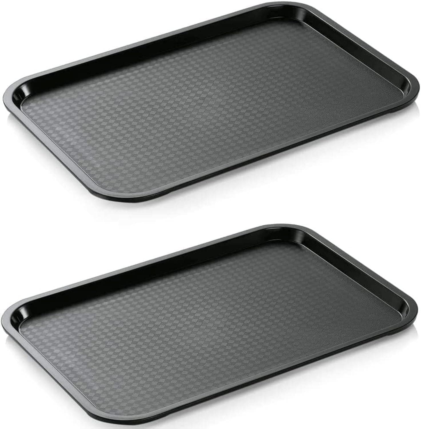 – Plastic Serving Tray, Rectangular Multi-purpose Tray,Non-slip Pull up, 35 x 27 cm, Daily Use (2 Pack)