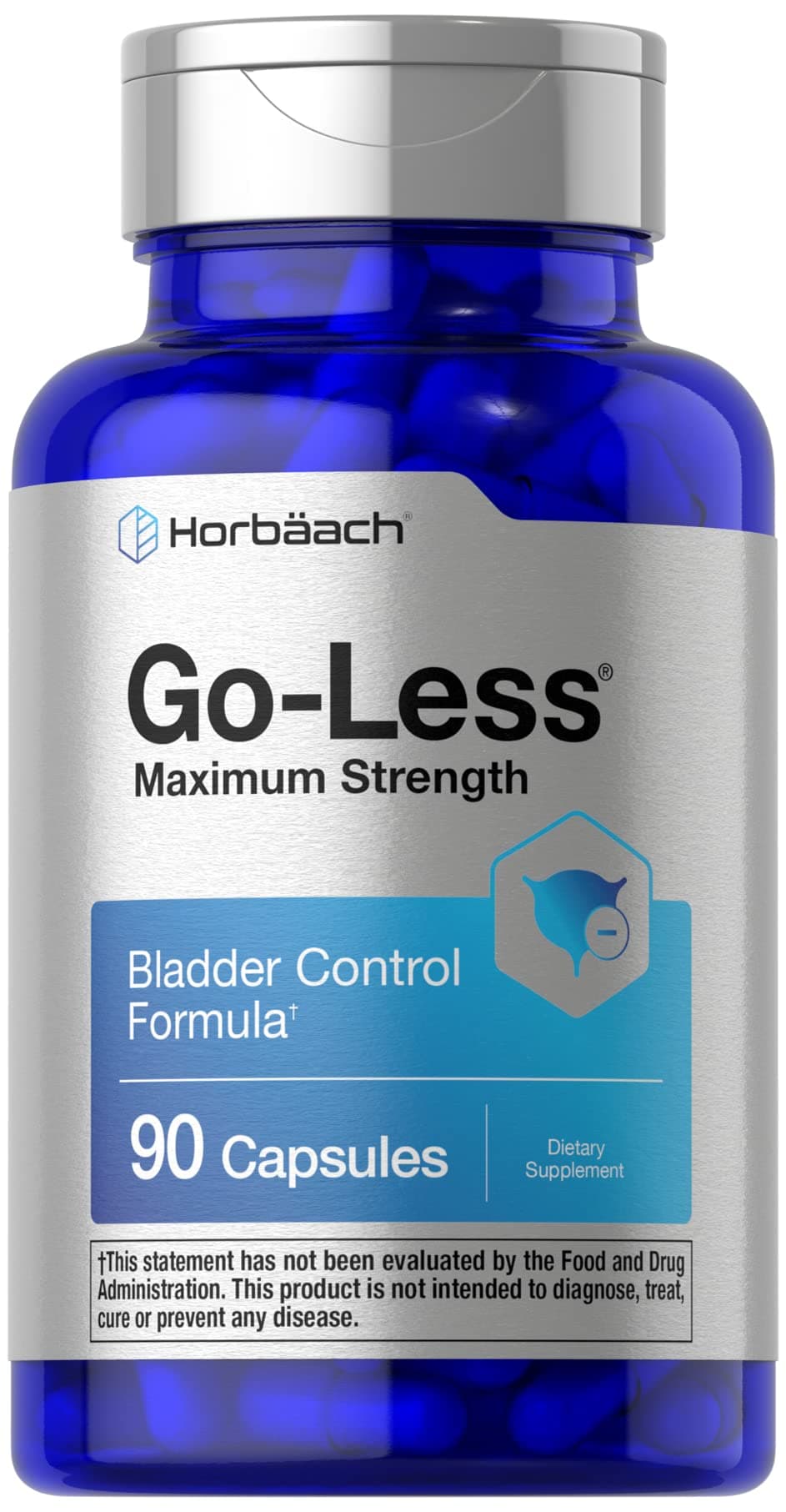 Horbäach Go Less Bladder Control Supplement | 90 Capsules | Maximum Strength Pills for Women and Men | Non-GMO & Gluten Free Formula