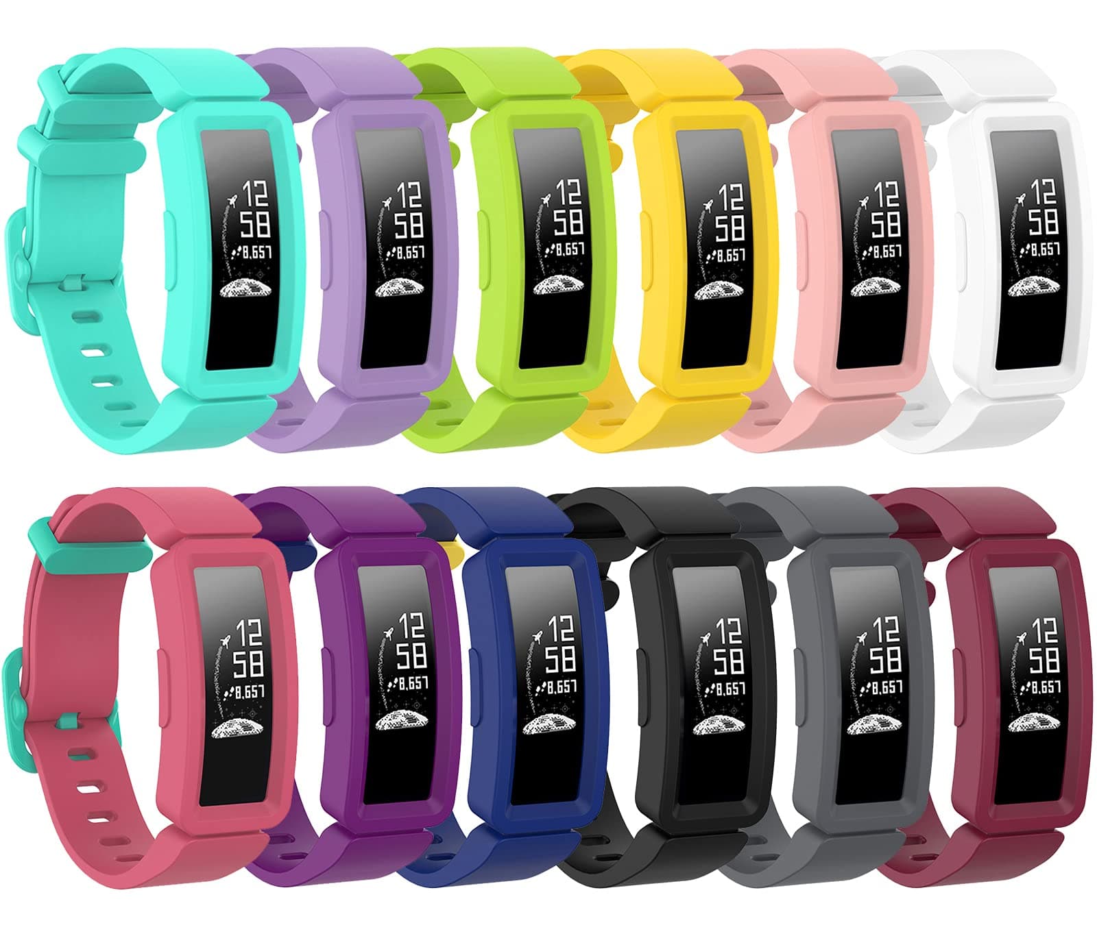 Bolesi Bands Replacement Compatible with Fitbit ace 2,Water Resistant Fitness Watch Strap Compatible for Fitbit ace 2 Bands for Kids Boys Girls