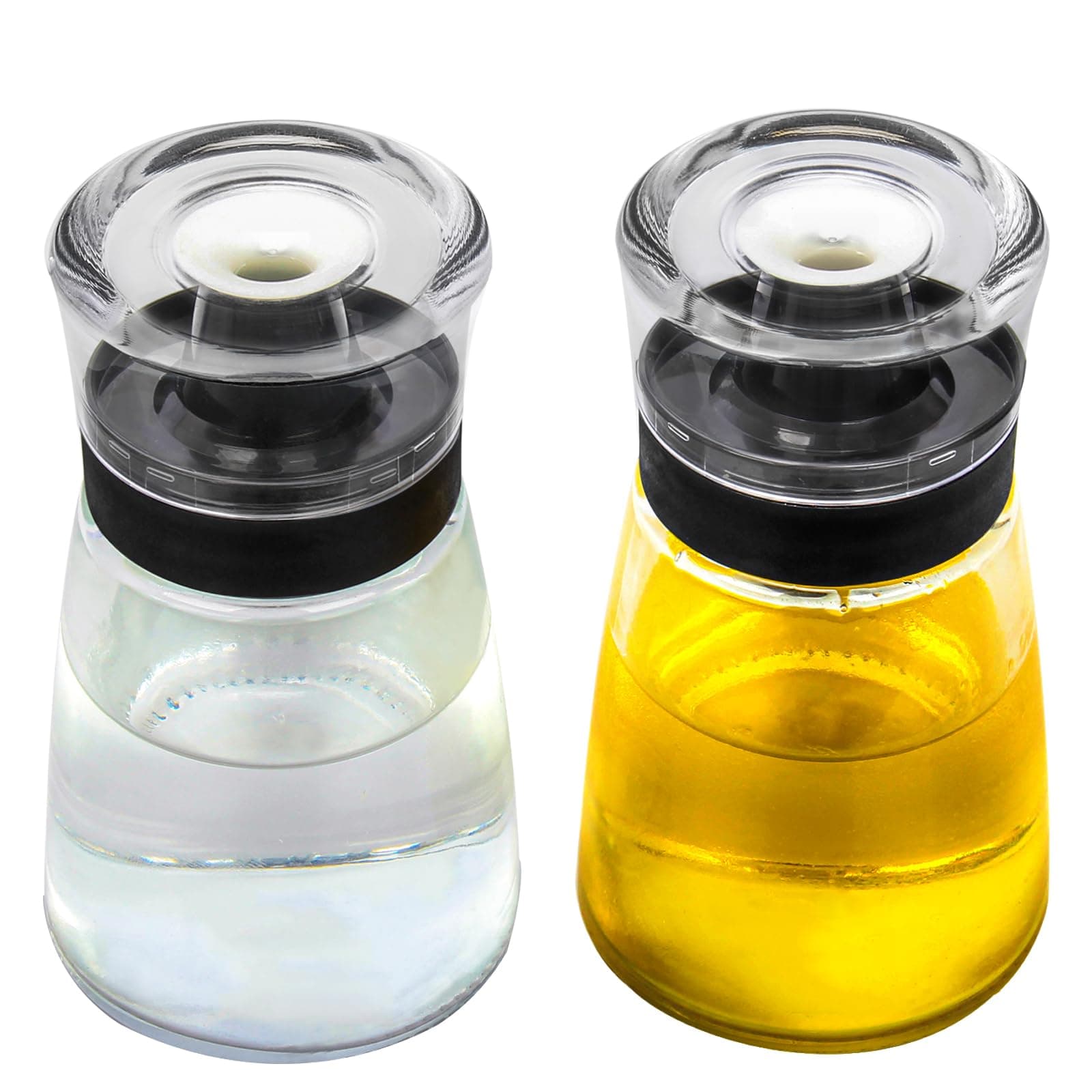 TINMIX Leak-proof Oil Dispenser Bottle for Outdoor Camping, 160ml/5.4oz Glass Olive Oil and Vinegar Cruet, Well Sealed for Picnic Kitchen, 2 Pack