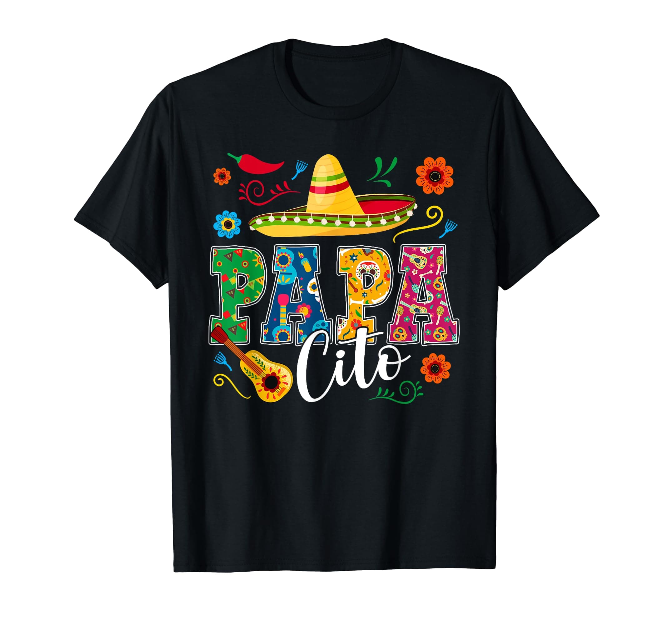 Cinco De Mayo Papacito Flower Papa Cito Mexican T-Shirt