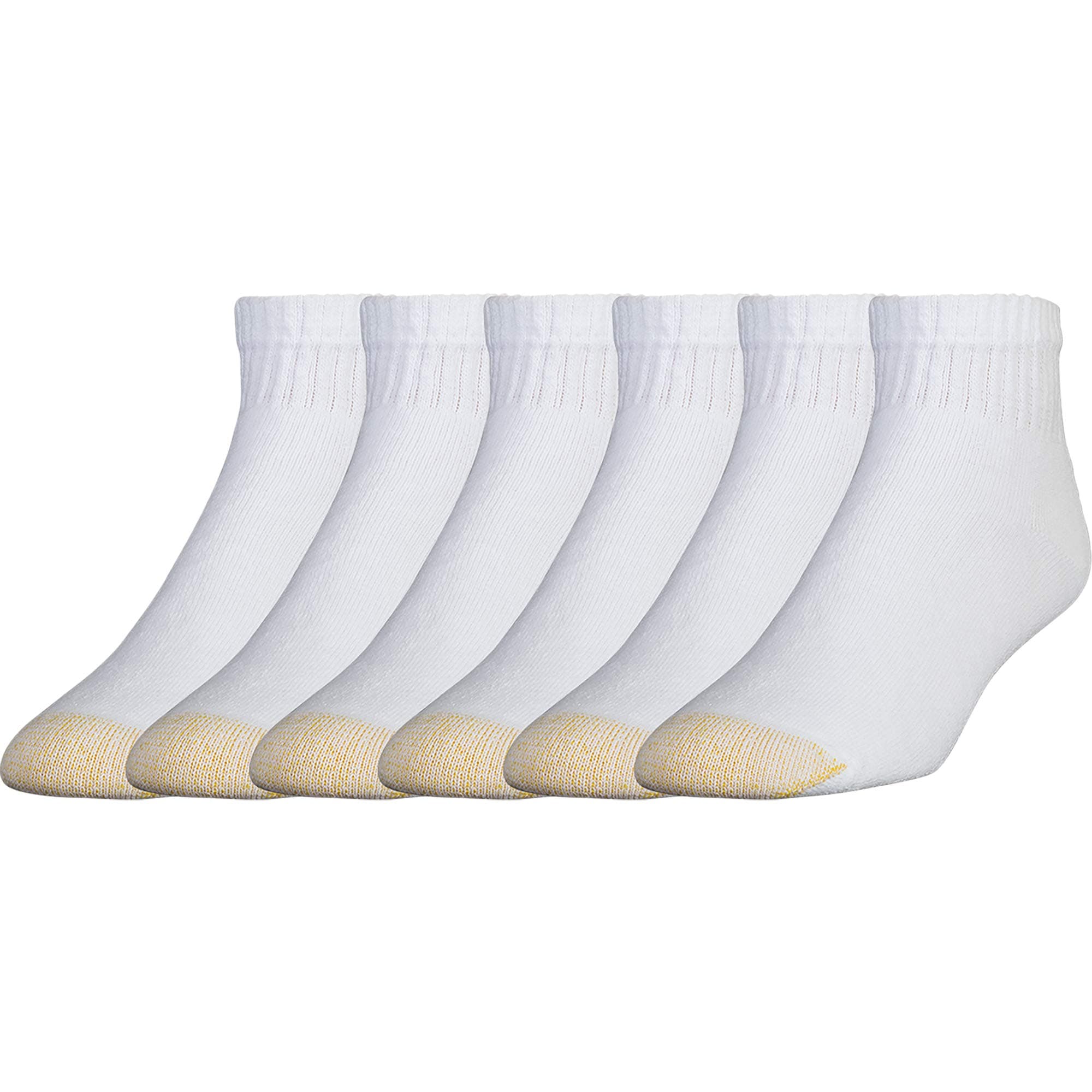 Gold Toe Men's 656P Cotton Quarter Athletic Sock (12 Pack), White, Small 6-12