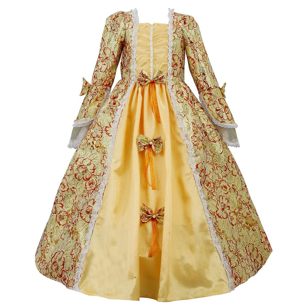 Plus Size Girls Historical Victorian Dress Kids Birthday Prom Ball Gowns for Child Theater Clothing