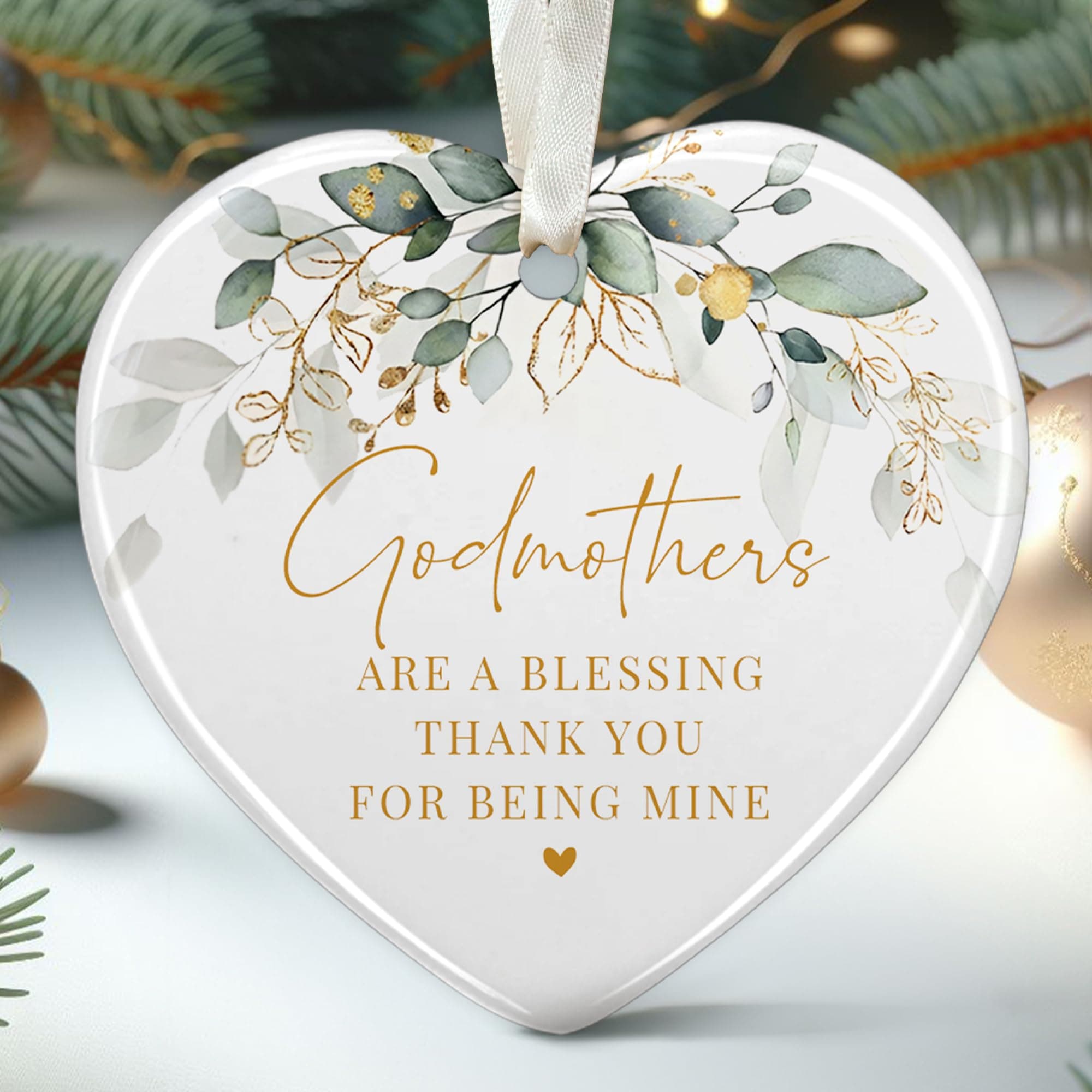 Godmother Christmas Ornament - Godmother Ornaments from Godchild - Godmom Gifts for Christmas from Godchild - Ceramic Ornament 2025