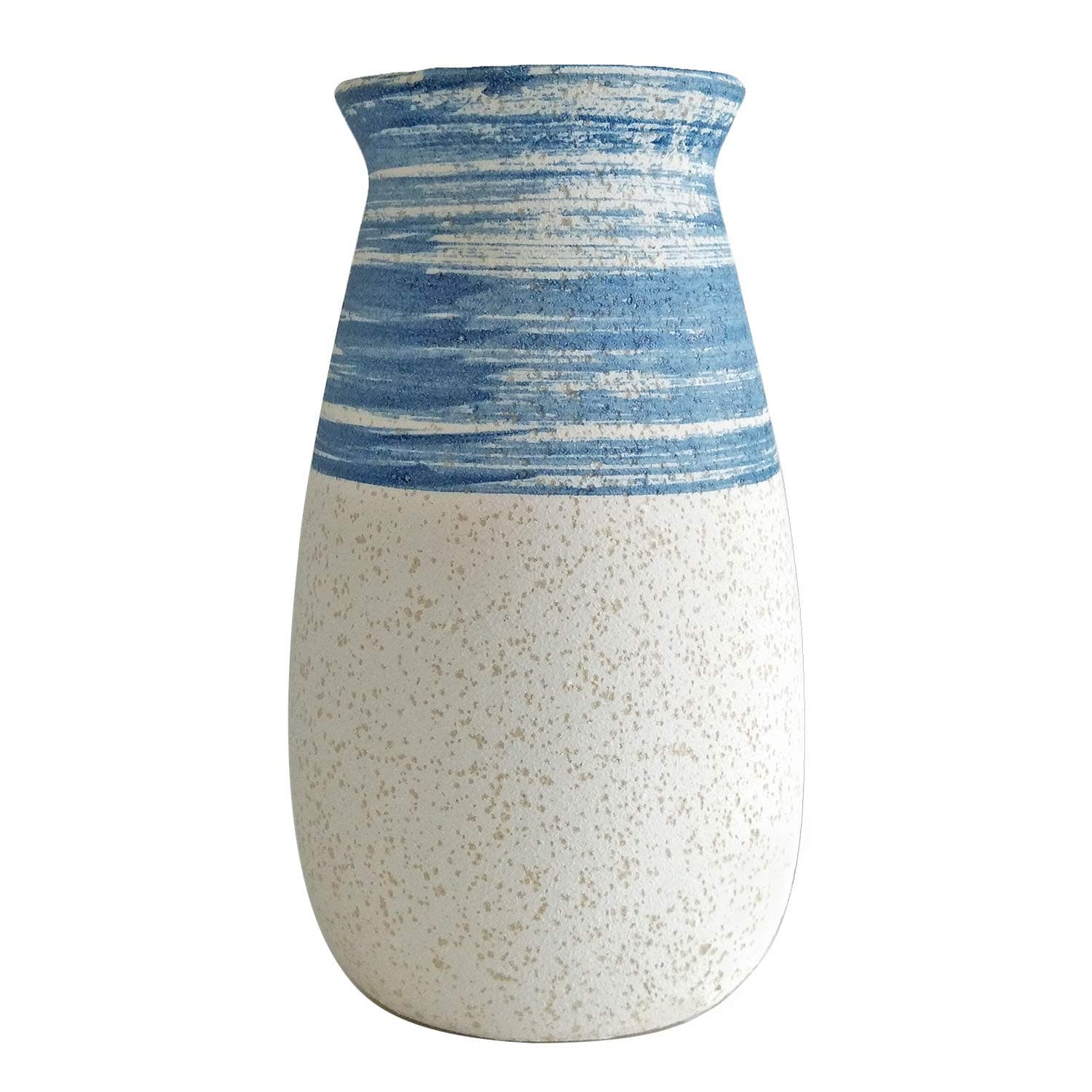 Senliart Clay Vase, Blue and White Artificial Flower Vase, Small Decorative Ceramic Vases 7 x 4
