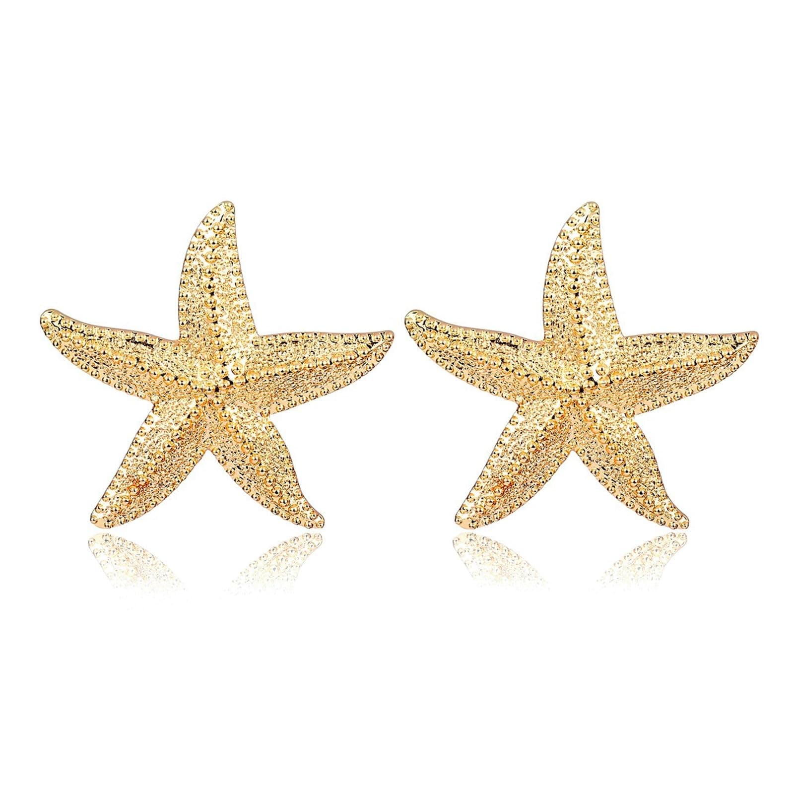 Gold Starfish Stud Earrings for Women – Elegant Summer Jewelry for Vacation and Beach Party