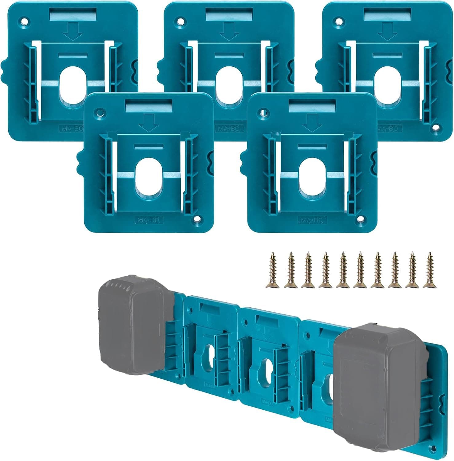 5 Pack Rozlchar Battery Holder Compatible for Makita 18V Battery Mounts Dock Holder Fit for BL1860 BL1850 BL1840 BL1830 (w/10 Screws)