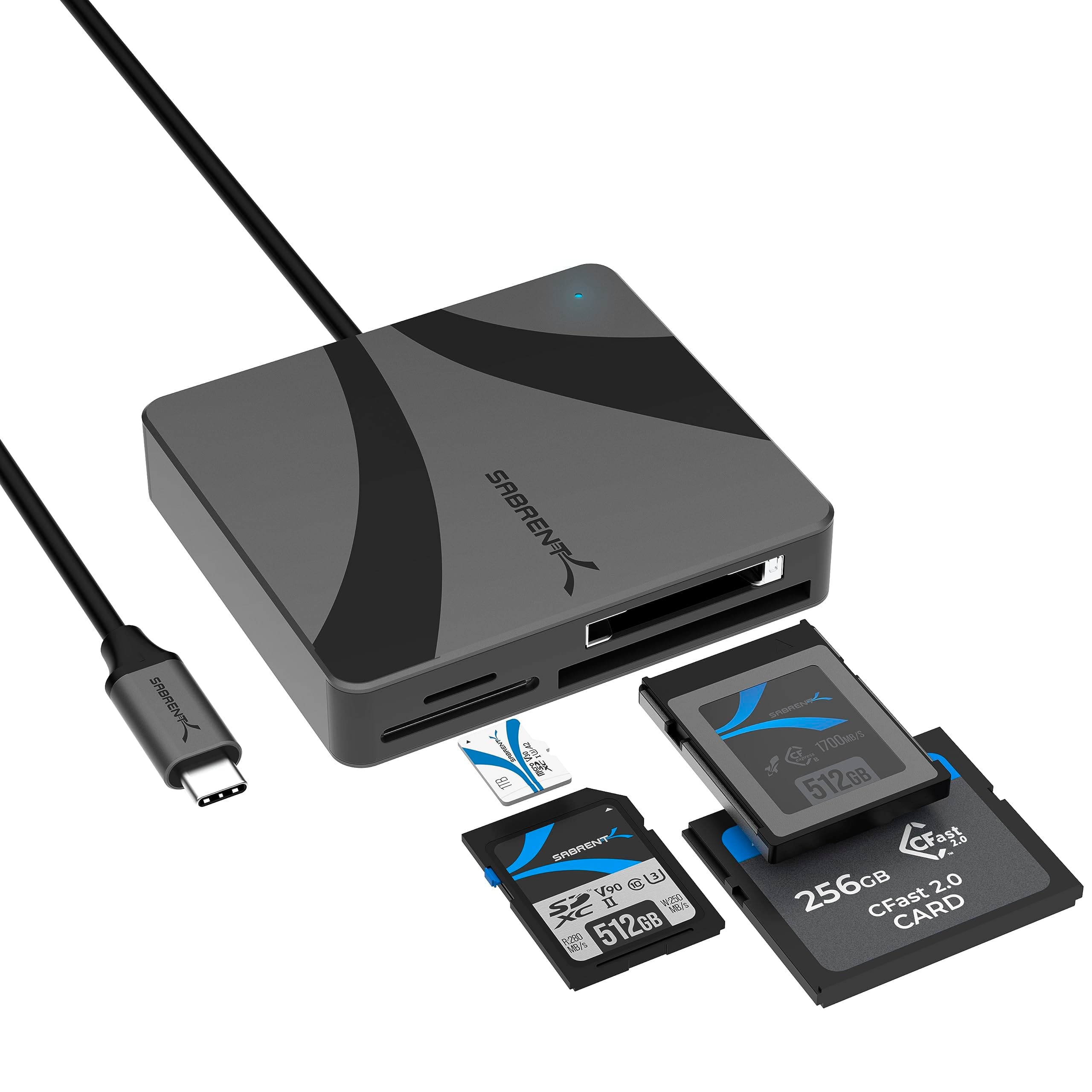 USB-C Multi-Card Reader for CFexpress Type B, CFast 2.0, and microSD/SD Cards (CR-C4PM)