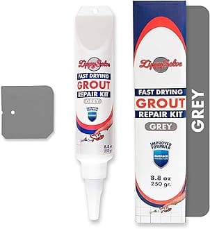 Tile Grout, Repair Kit,Restore & Renew Tile Joints Line, Fast Drying Grout Paint Squeeze Tube for Bathroom Shower Kitchen Floor, Waterproof (8.8 oz) (Grey)
