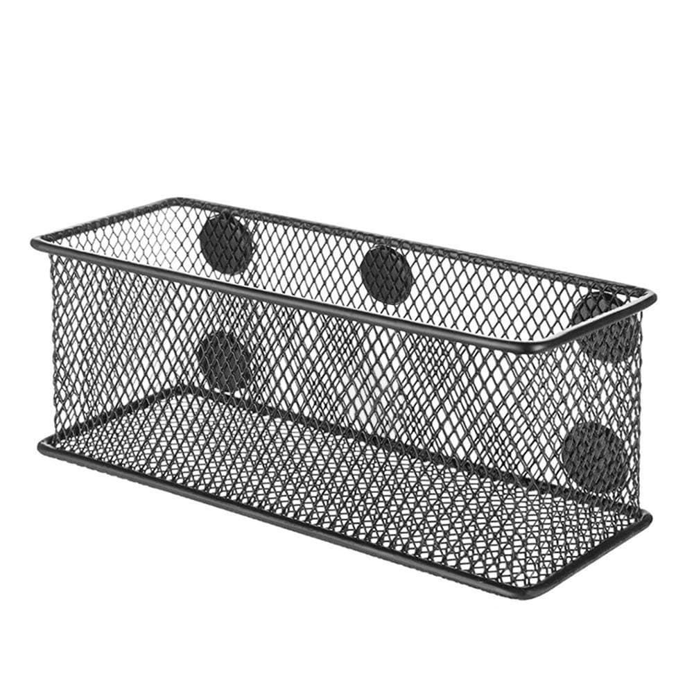 cedarfinyMagnetic Pencil Holder Wrought Iron Grid Magnetic Whiteboard Pen Holder Square Strong Magnetic Fridge Pen Storage Supplies Organizer