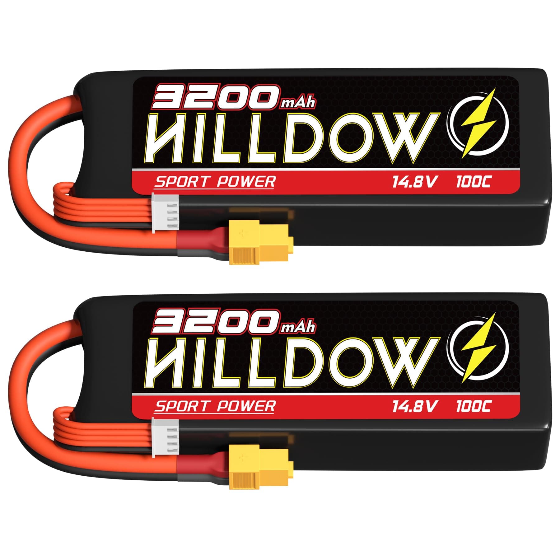 4S 14.8V Lipo Battery 3200mAh 100C HardCase RC Battery with XT60 Plug for RC Car RC Buggy Truggy 1/10 Scale RC Truck Crawler Monster(2 Pack)