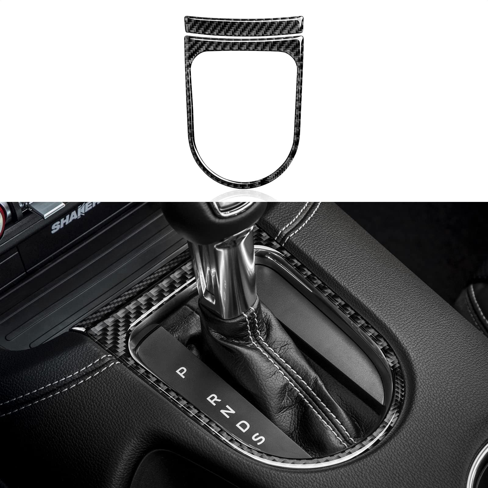 Carbon Fiber Gear Frame Panel Sticker Accessories for Ford Mustang 2015 2016 2017 2018 2019 2020 2021 2022 2023