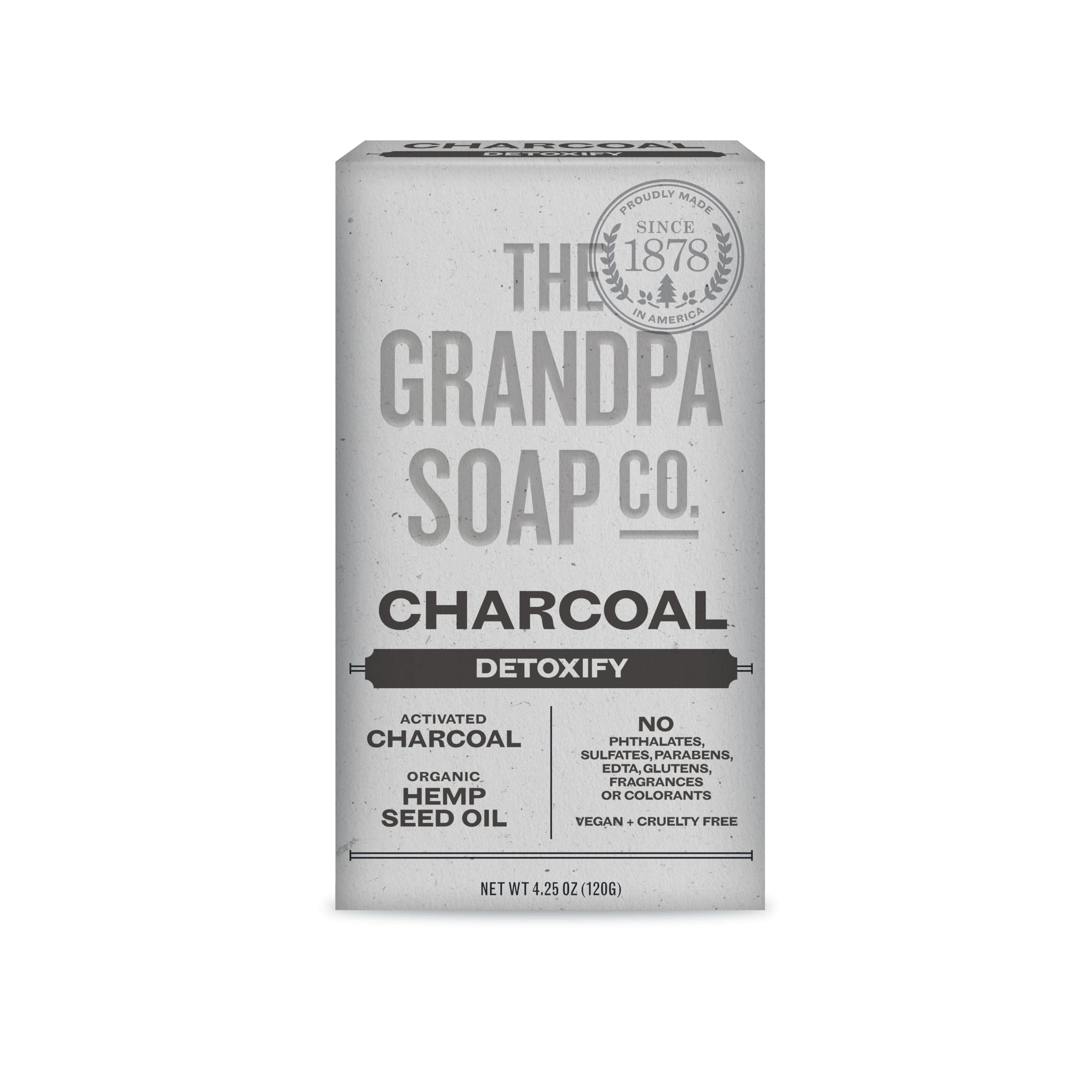 Grandpas Soap Co Face & Body Bar Soap, Charcoal, 4.25 Oz