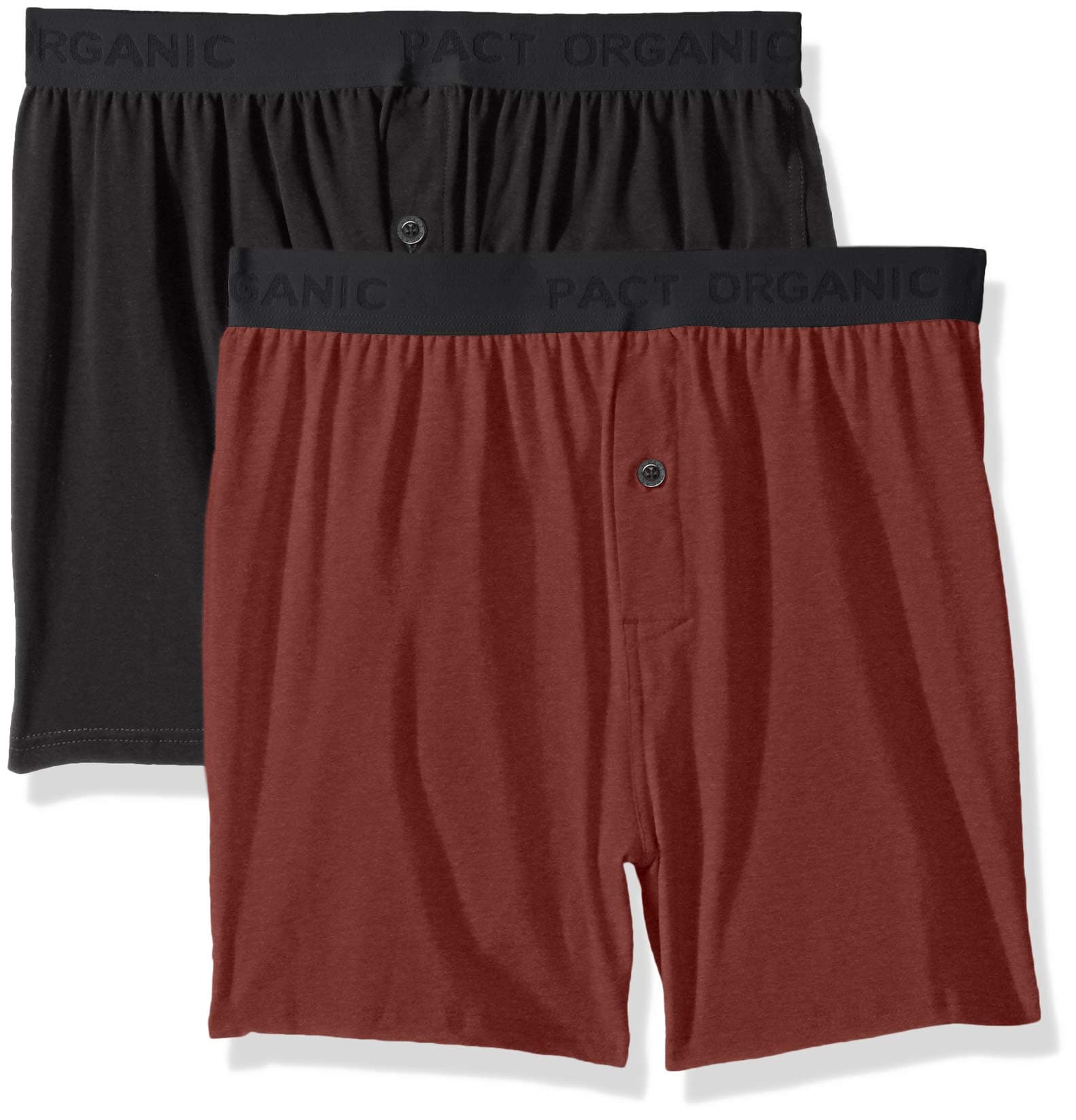 Pact Men's Organic Cotton Knit Boxers Underwear (2 Pack)