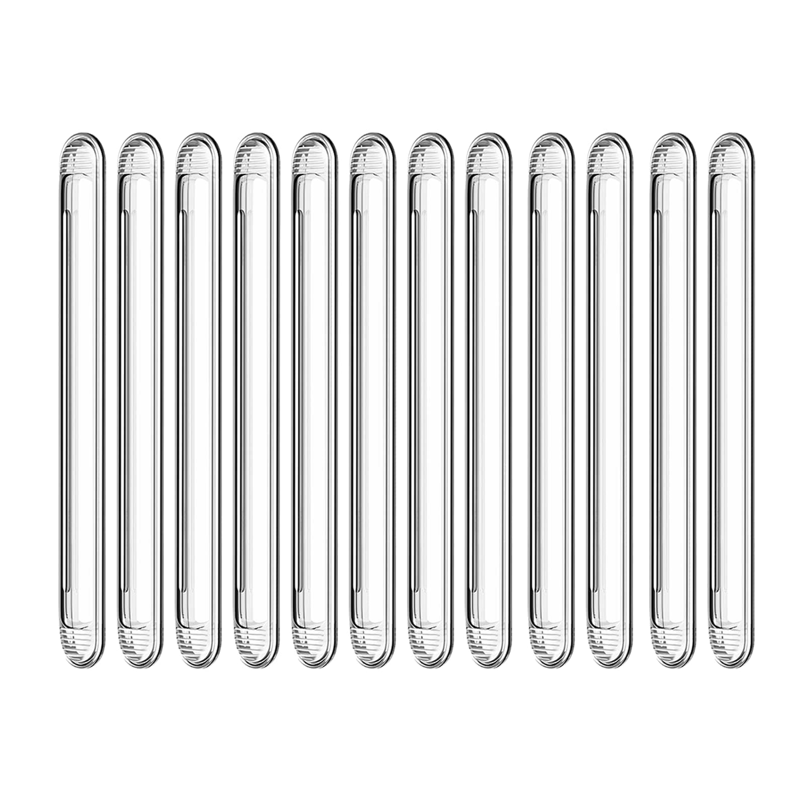 Clear PVC Furniture Bumpers, 12 Rectangular Wall Protectors, Silicone Rubber Adhesive for Cabinet Door, Refrigerator Chair Back, Car Door