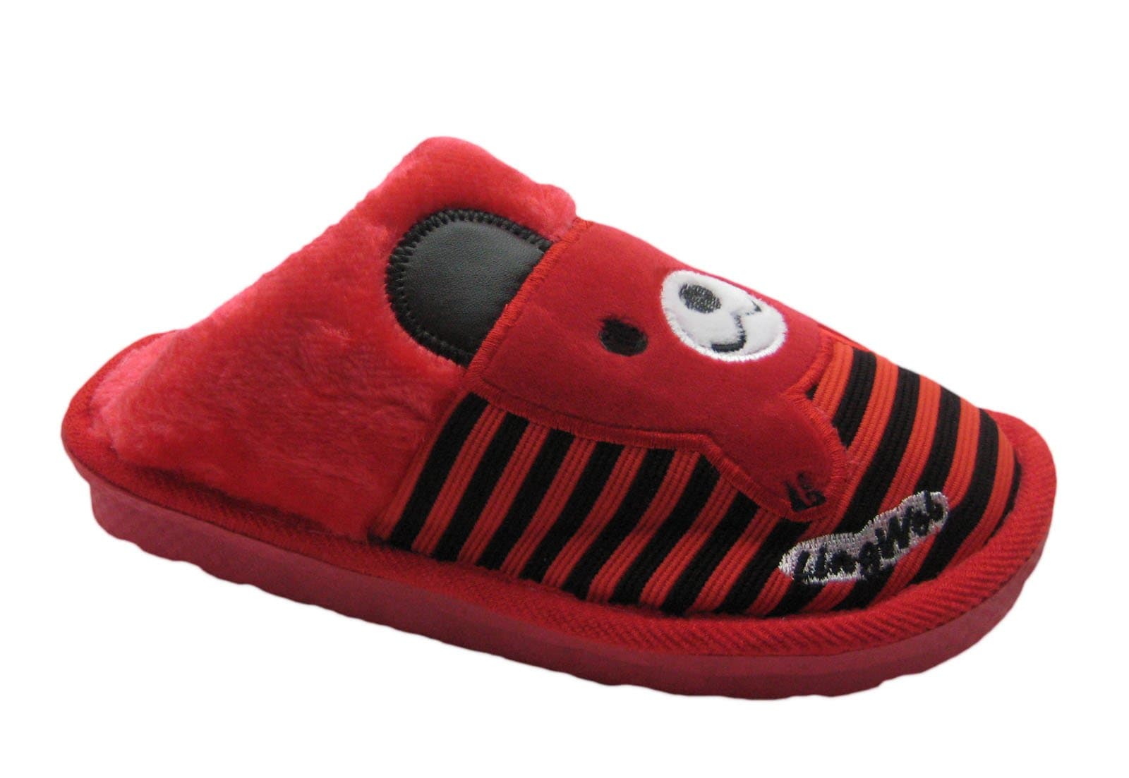 Fashion Blue Cute Happy Bear Kid’s House Slippers w/Happy Stitch