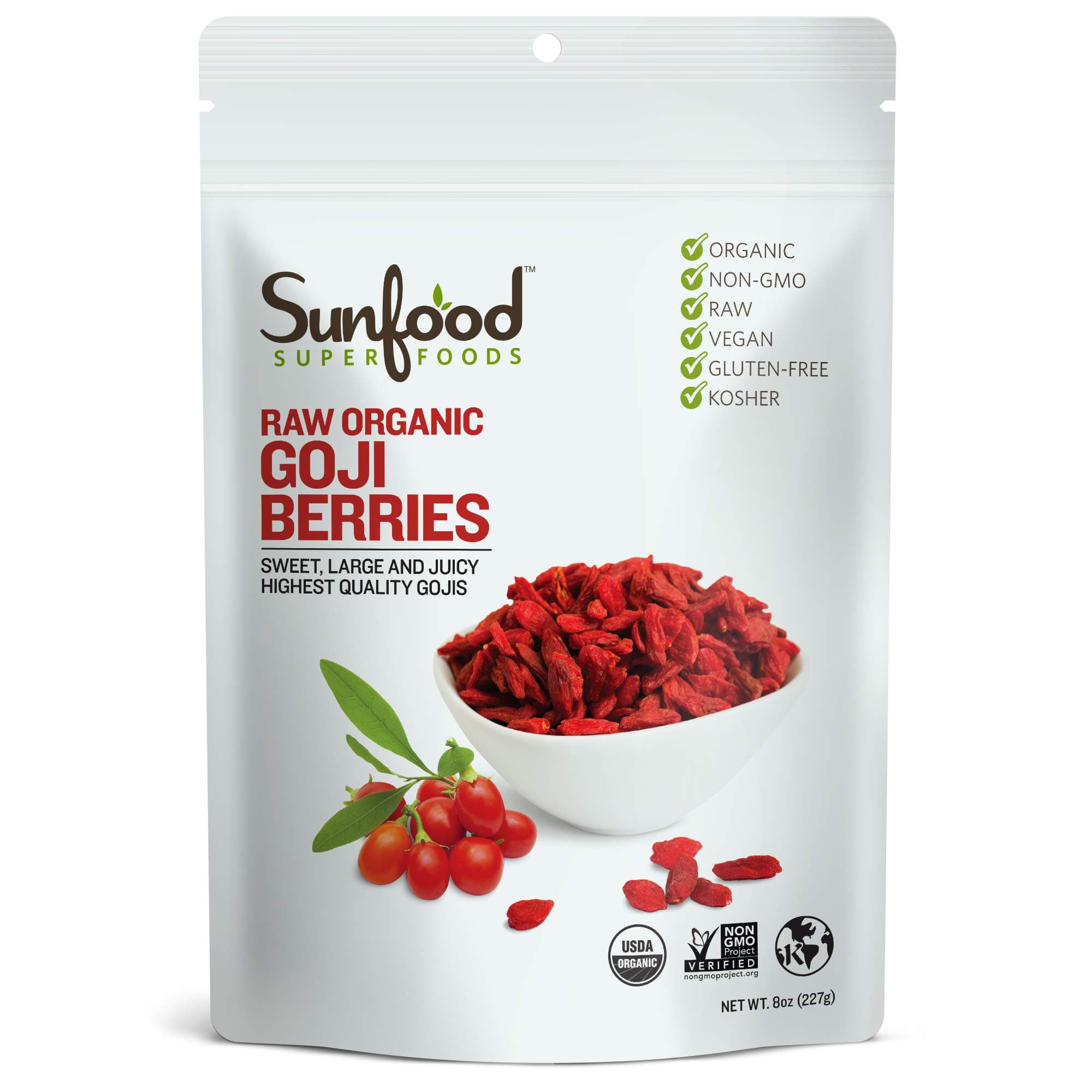 Sunfood Sun-Dried Goji Berries 8 oz