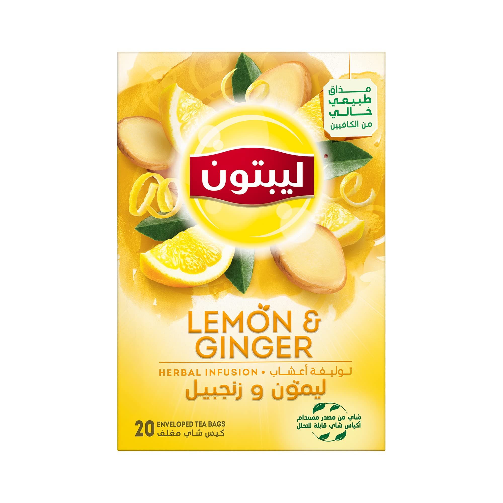 Herbal Infusion Tea Lemon & Ginger, 20 Teabags