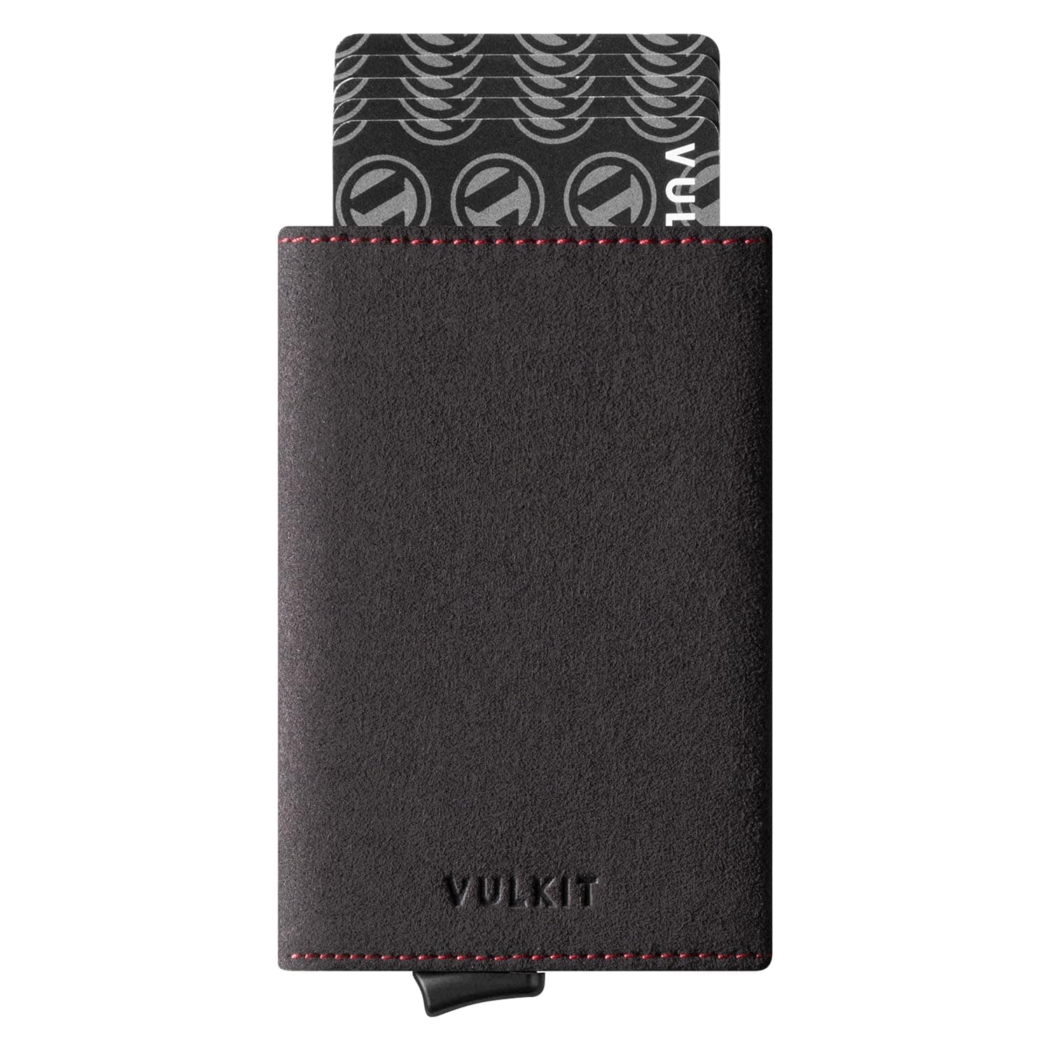 VULKIT Credit Card Holder RFID Blocking Mens Leather Bifold Card Wallet Automatic Pop Up for 9 Cards with ID Window & Coin Pocket