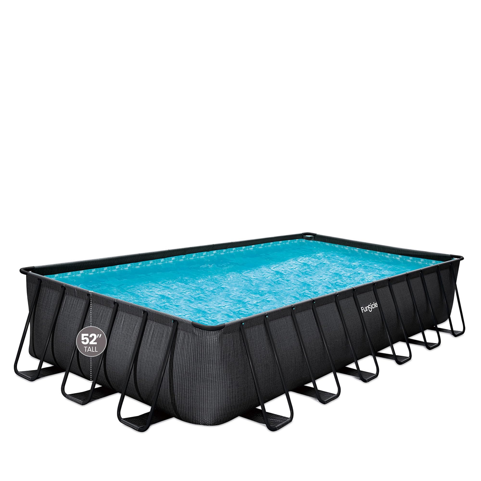 Oasis Designer 24' x 12' x 52" Rectangular Above Ground Swimming Pool Set with 2-in-1 Filter Pump, Ladder & Maintenance Kit – Easy Setup for Backyard Fun