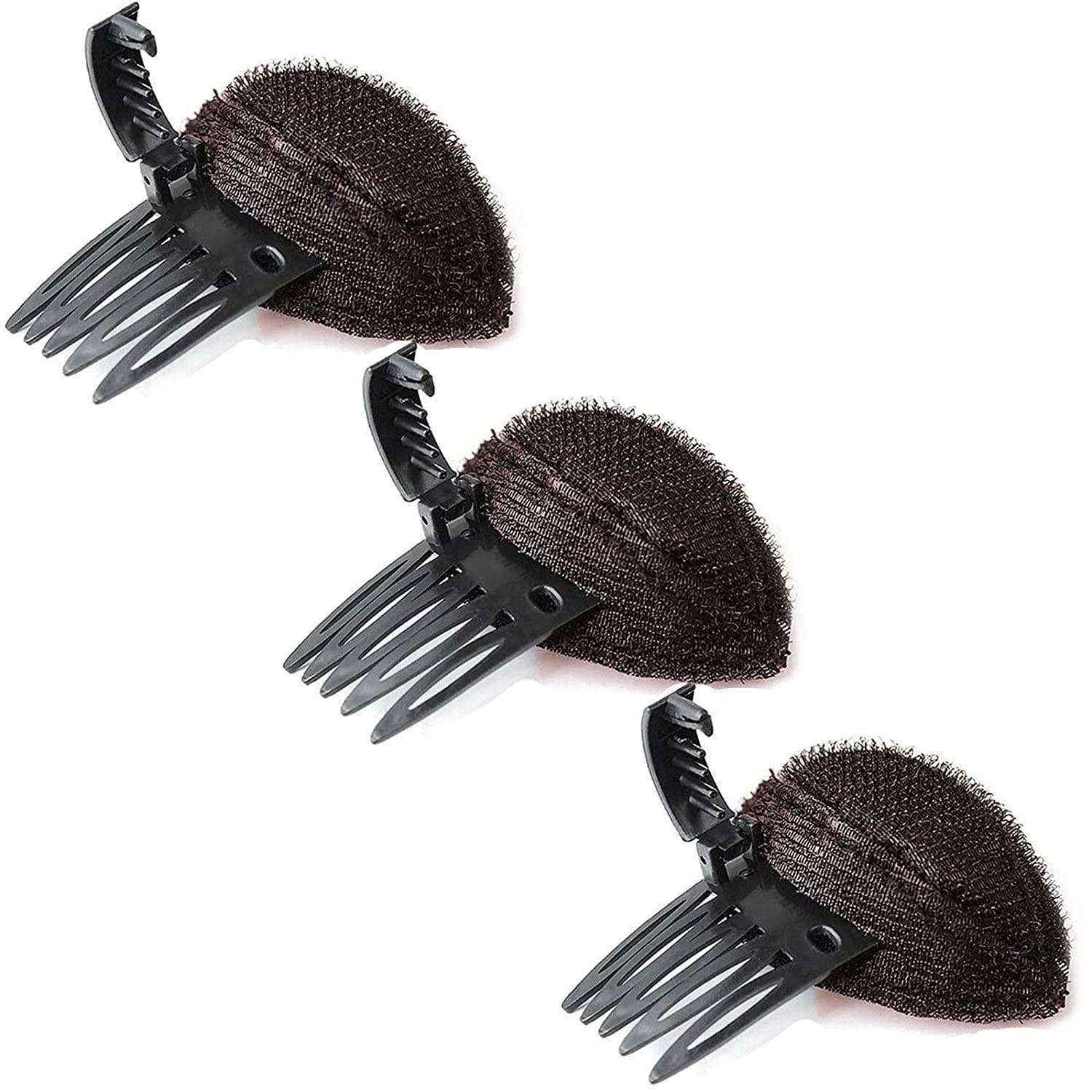 Perfect Puff Hair Head Cushion, guzjdj Invisible Fluffy Hair Pad Sponge Clip, Bun Bump It Up Volume Hair Base Set, Fluffy Princess Styling for Women and Girls Hair Accessory (3Pcs Brown)