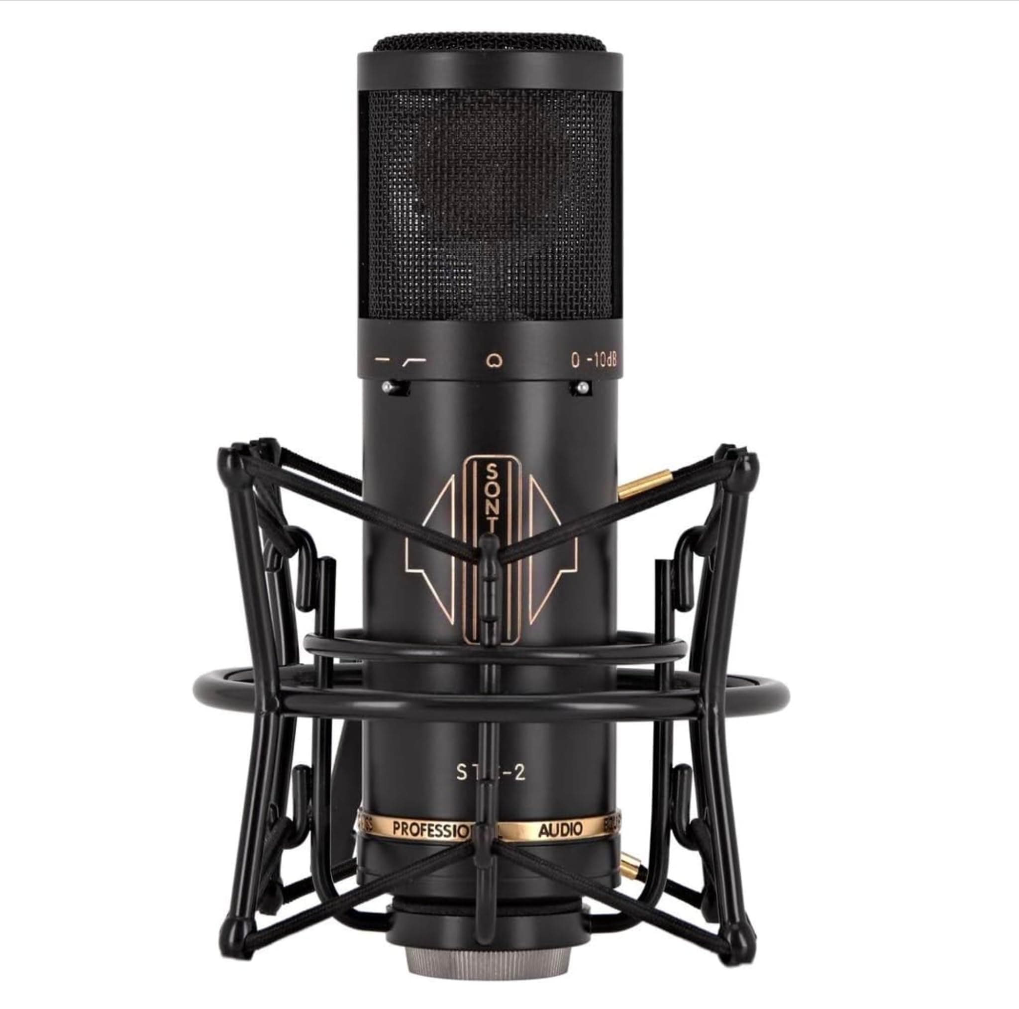 STC-2 Professional Large-Diaphragm XLR Studio Cardioid Condenser Microphone. Broadcast, Podcast & Recording Vocals. Shock Mount & Pop Shield. Lifetime Mic Warranty - Designed in UK – Black