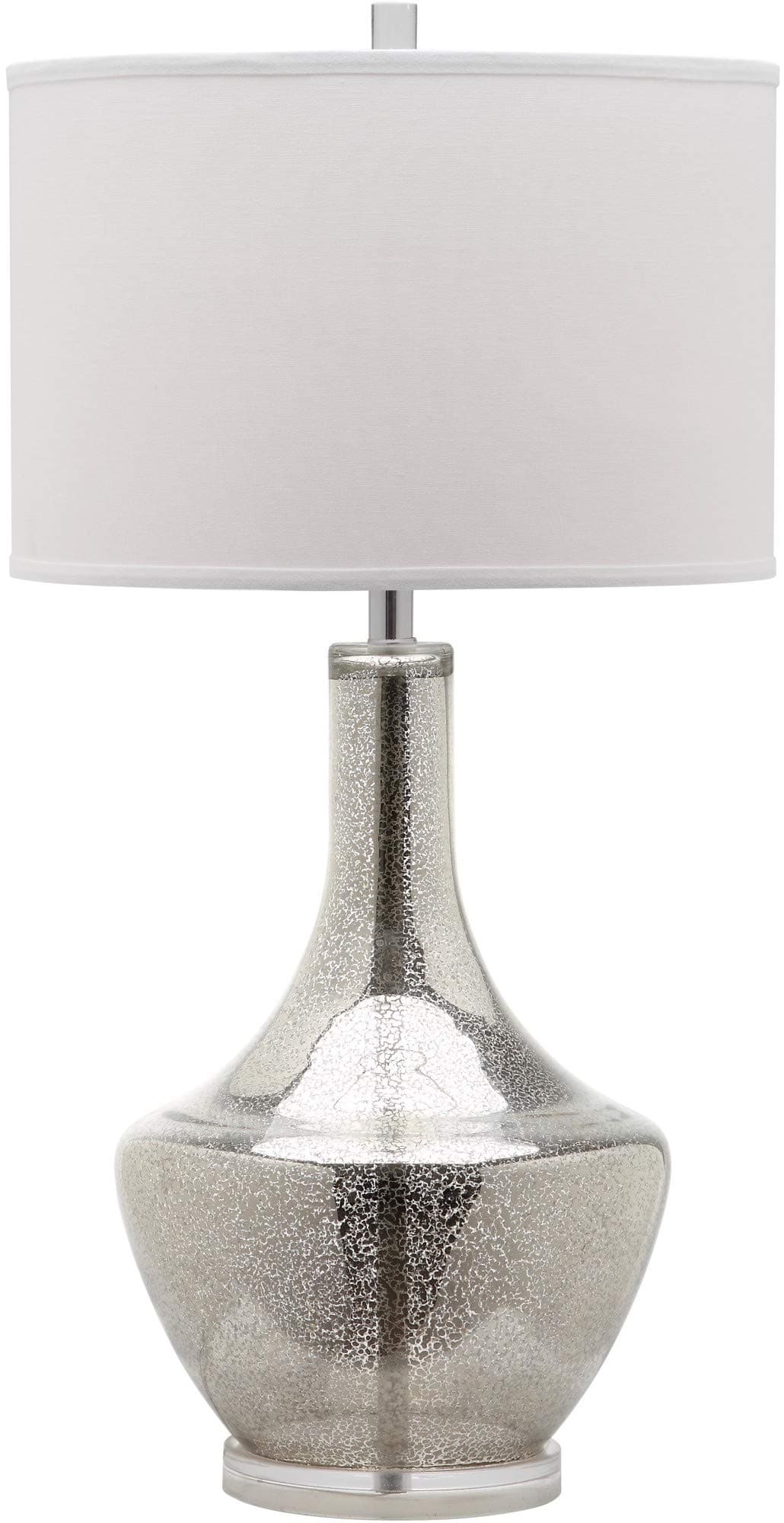 Lighting Collection Mercury Silver Glass 35-inch Bedroom Living Room Home Office Desk Nightstand Table Lamp (LED Bulb Included)