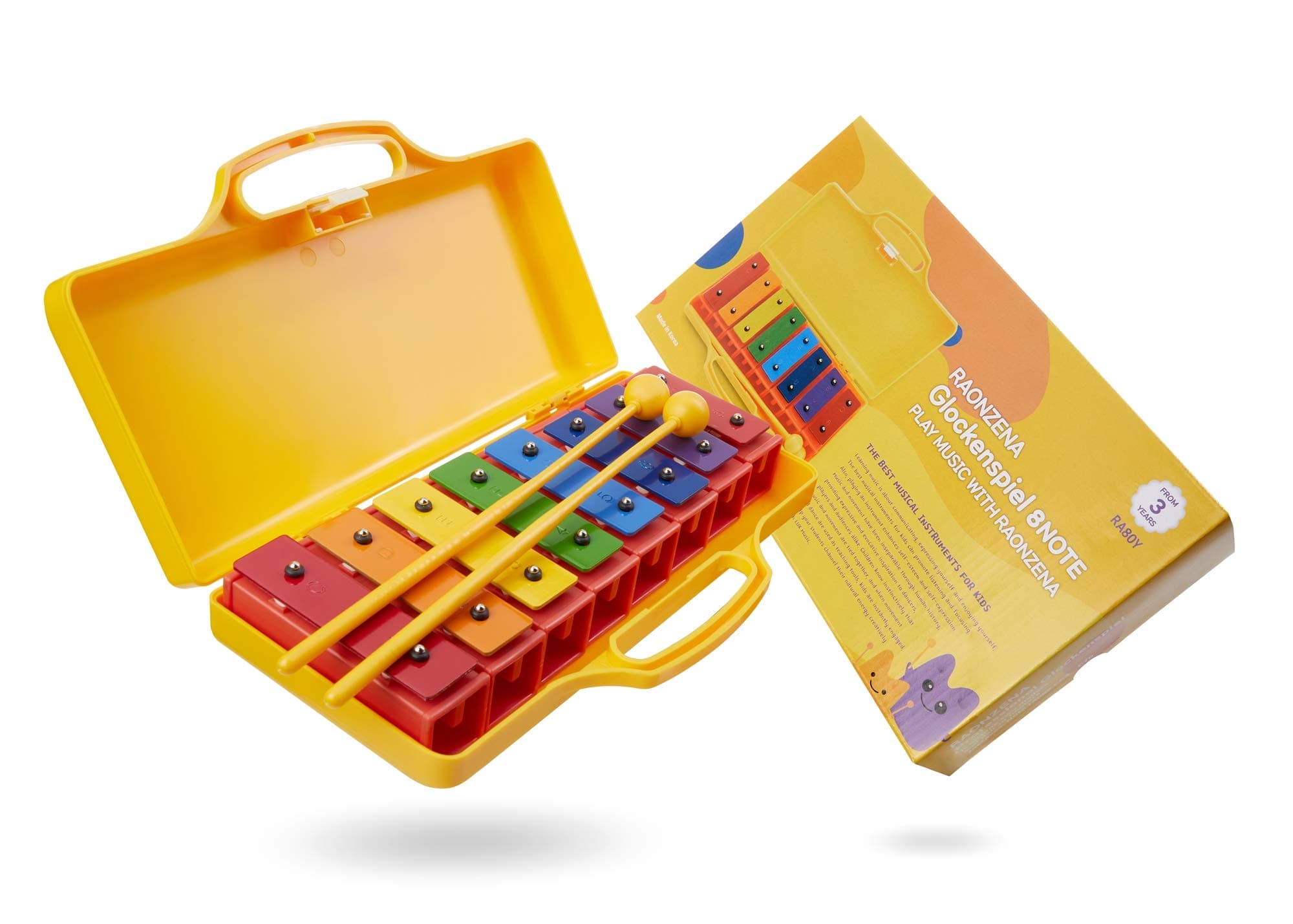 Professional 25-Note Xylophone, Glockenspiel for Kids and Gift, Teaches Music Basics (8-Note Rainbow)