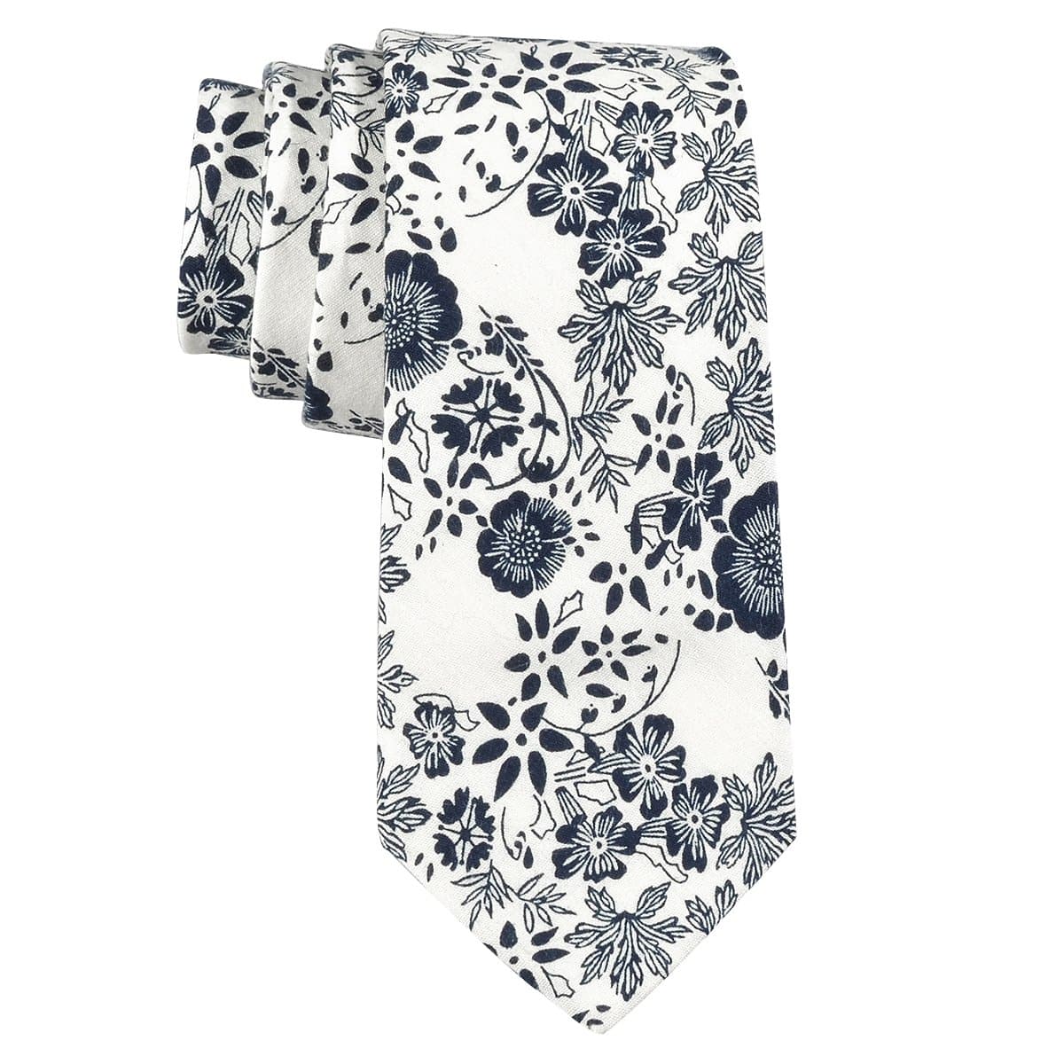 EasyJoy Skinny Ties Men's Cotton Printed Floral Necktie (color 14)