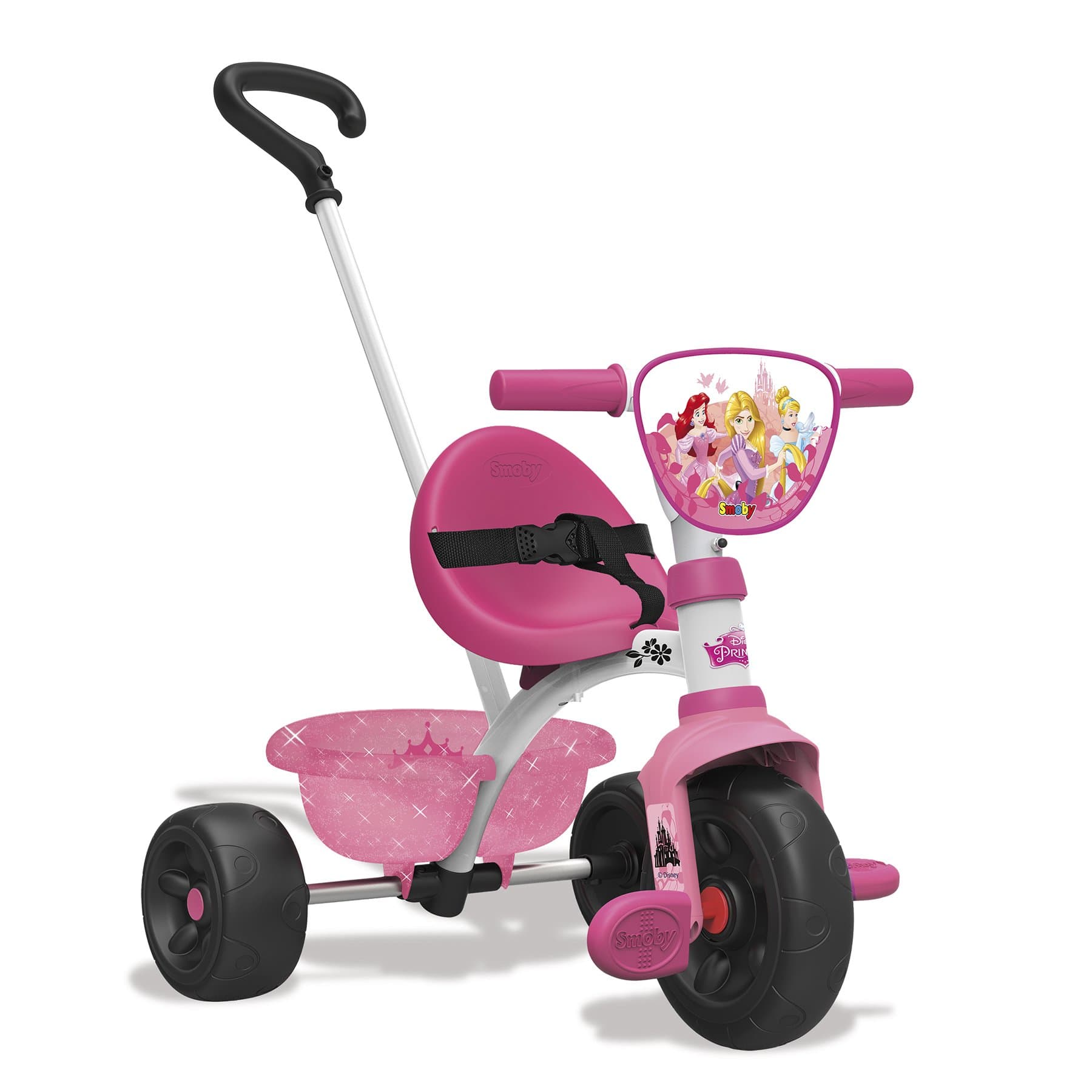 Smoby Disney Princess Girl's Trike with Parent Handle | Princess Bike | Fun and Colourful Disney Princess Design | for Ages 15+ Months