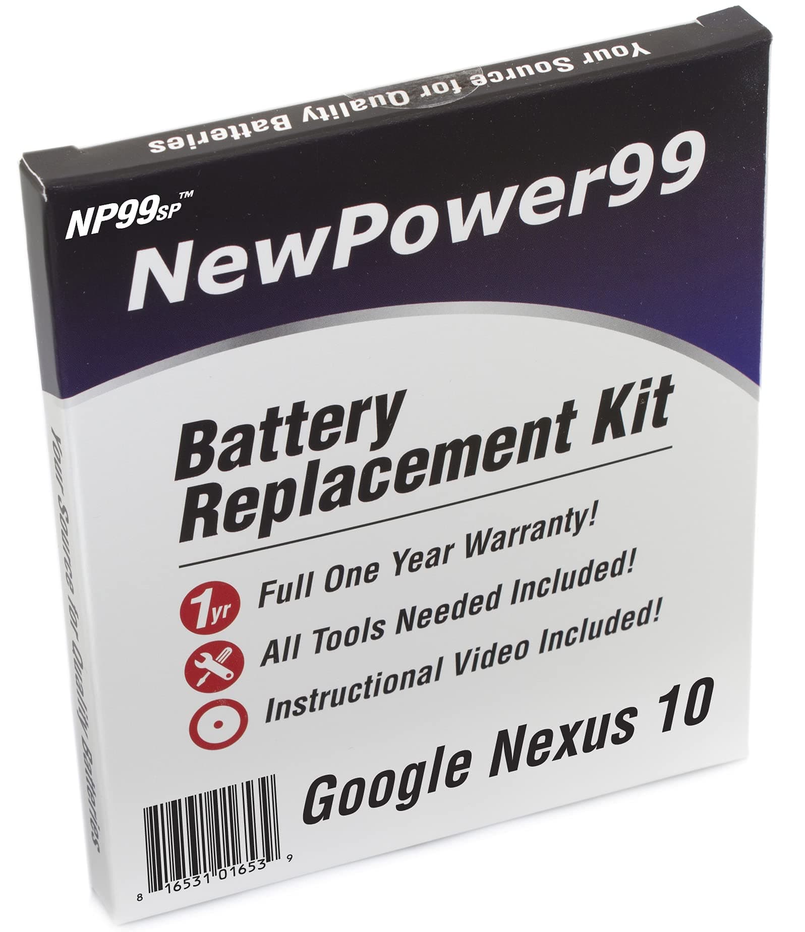 NewPower99 Battery Replacement Kit for Google Nexus 10 with Tools, Video Instructions and Long Life Battery