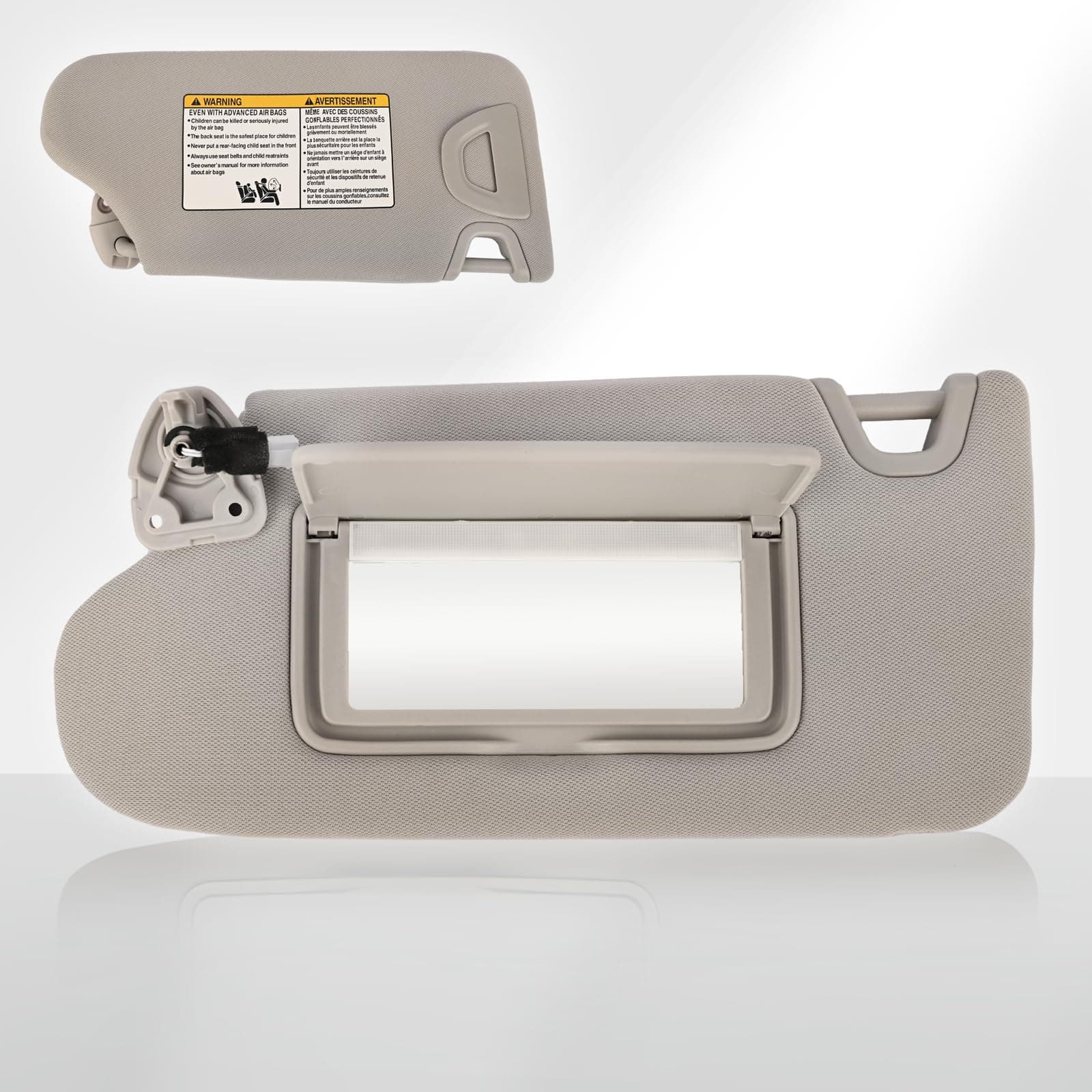 Driver Side Sun Visor Fit for Nissan Maxima 2016 2017 2018 2019 2020 2021 2022 Replace 96401-9DE0A Front Left | Sun Protection Shade | Makeup Mirror | Vanity Light | Gray