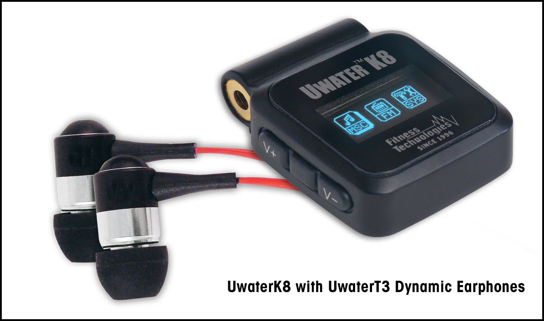 K8 Waterproof Action MP3/FM Player (Black)