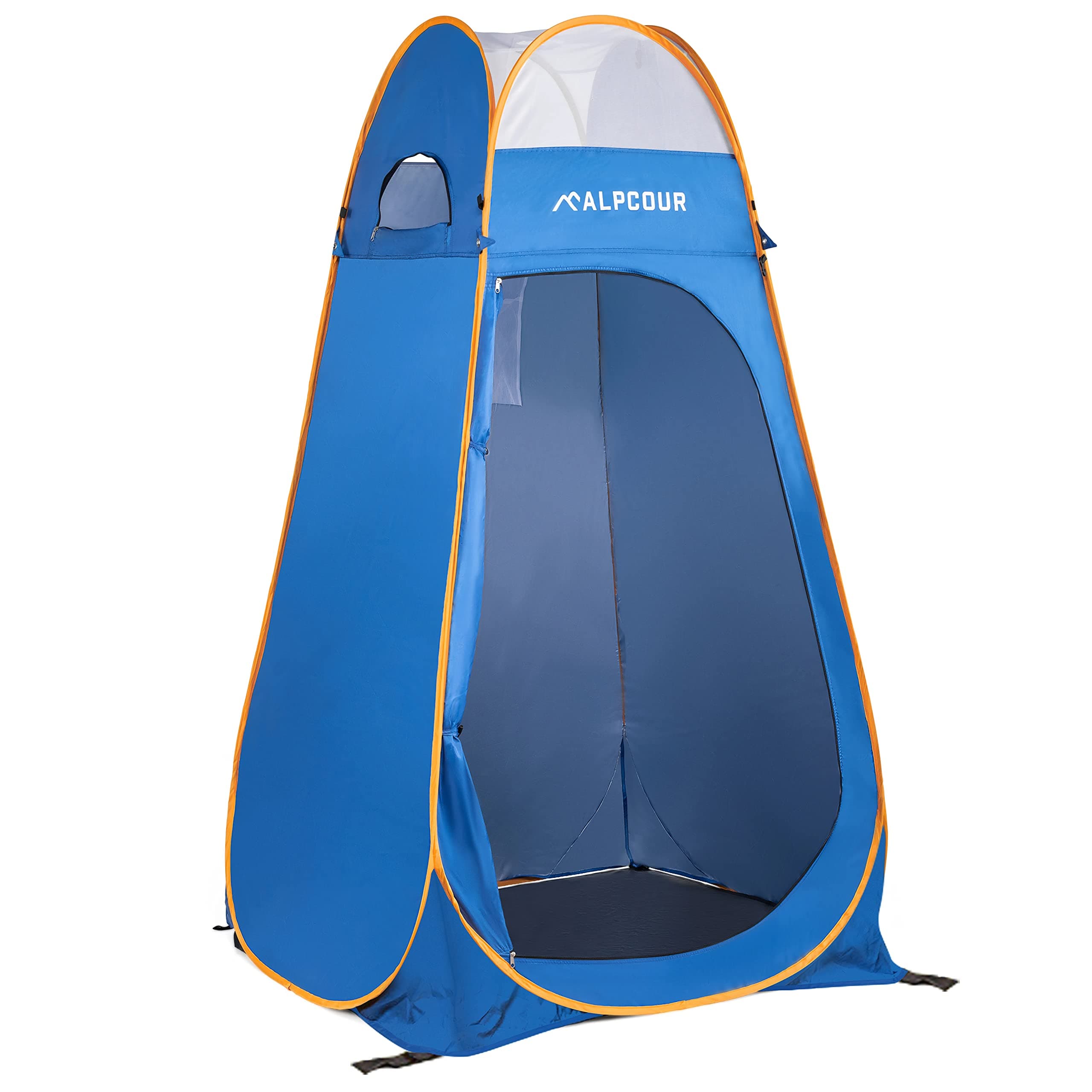AlpcourPortable Pop Up Tent – Privacy Tent for Portable Toilet, Shower and Changing Room for Camping and Outdoors – Spacious, Extra Tall and Waterproof with Utility Accessories - Sturdy and Easy Fold