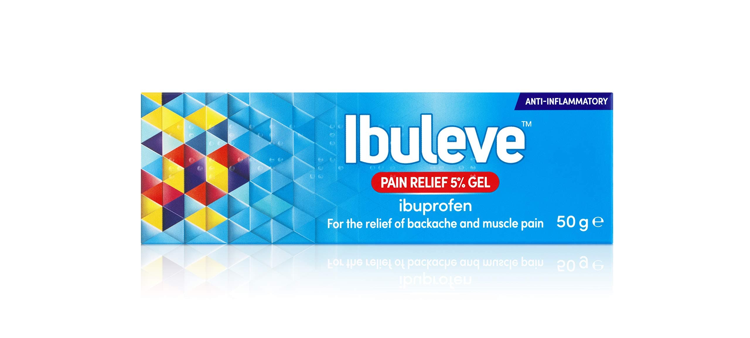 Pain Relief 5% Ibuprofen Gel, Clinically Proven, Anti-Inflammatory Relief for Joint Pain, Sprains, Backache, Muscular Pains and Sports Injuries, 50g
