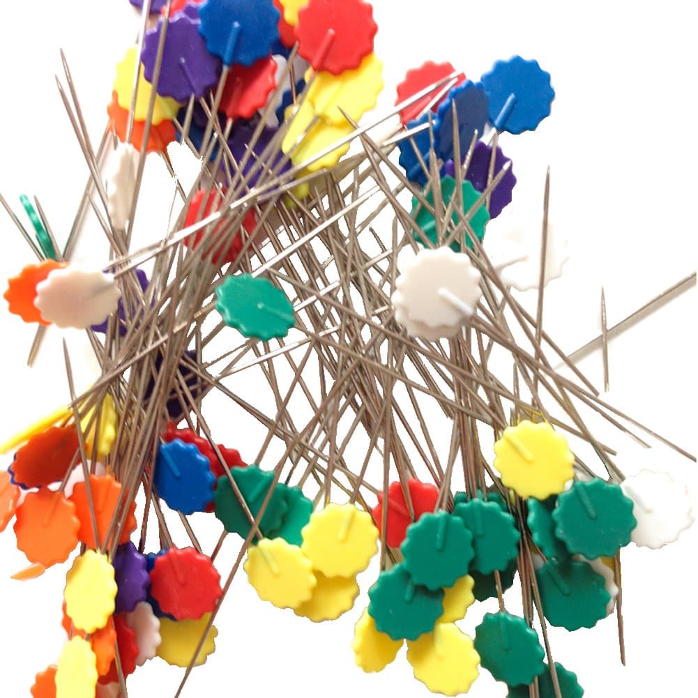Rimobul Multi-Colored Flat Flower Head Pins Boxed, 100 Per Pack - Colorful