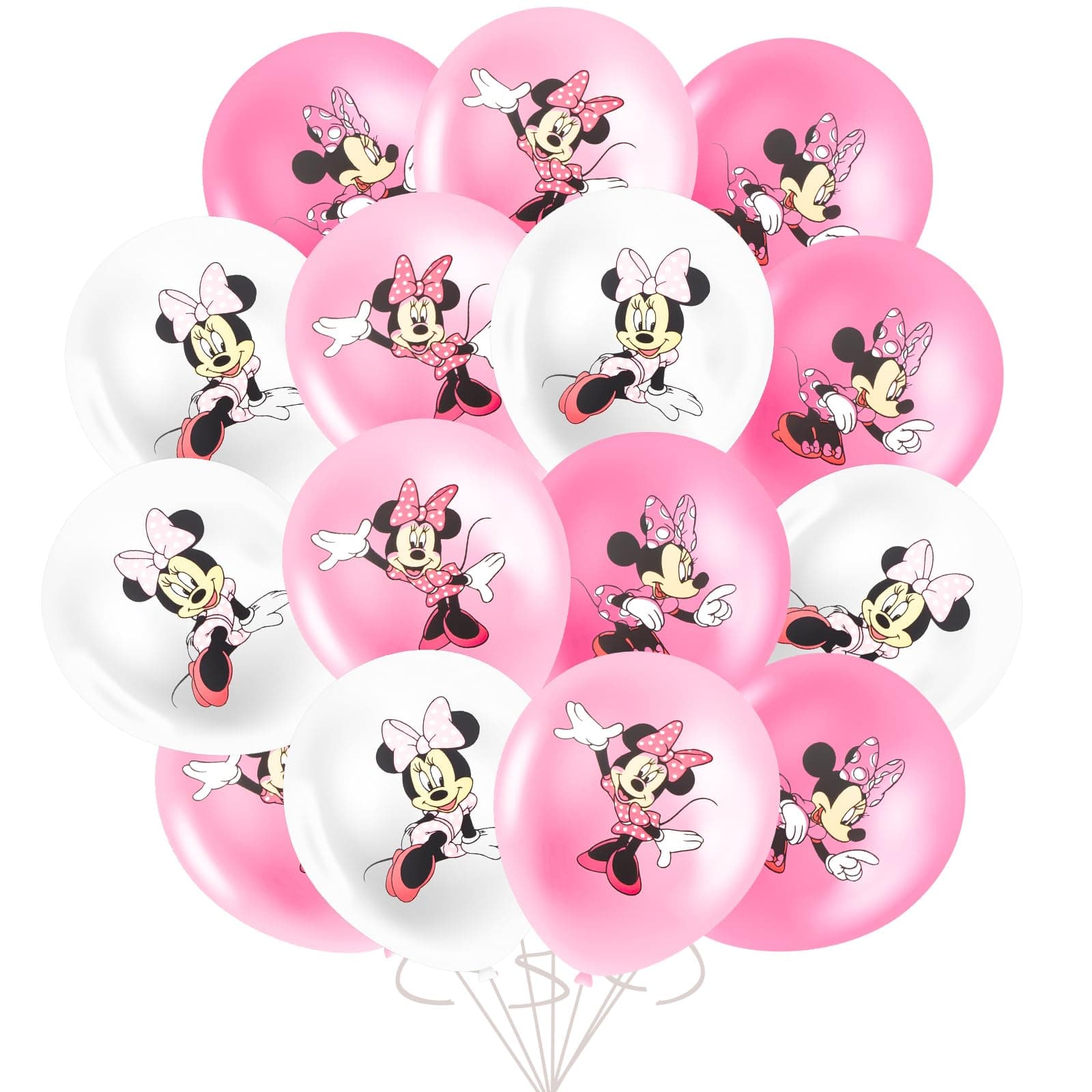 MNN Balloons 30PCS Minnie Latex Birthday Decoration Set, Kids Party Balloons