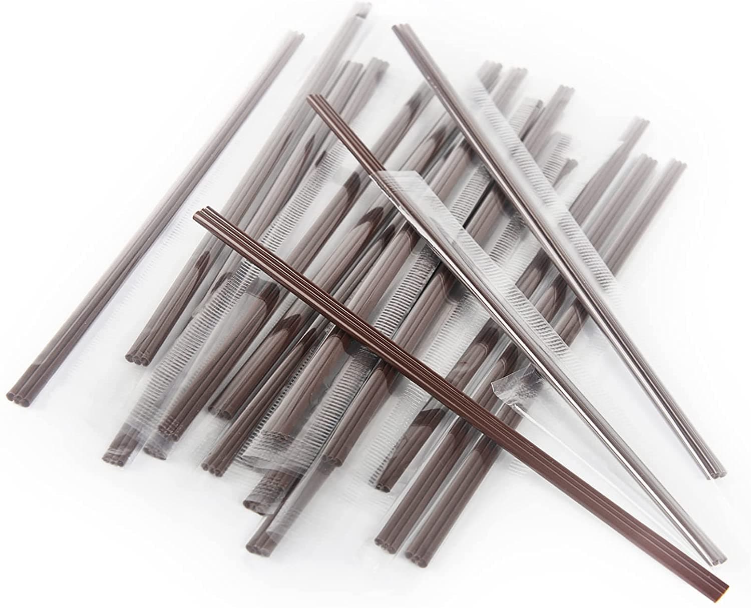 Disposable Coffee Stir Sticks, 6.7 Inches Three-Hole Sip Straw, 500PCS Individually Wrapped, Cocktail Straws & Stirrers, Plastic Drink Stirrer, Bar/Coffee Accessories