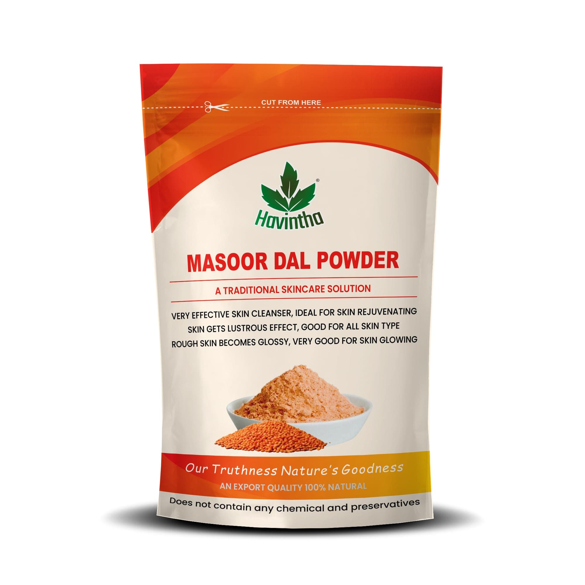 Masoor Dal Powder Herbal Facewash | Skin Brightener & Cleanser - 227 Grams