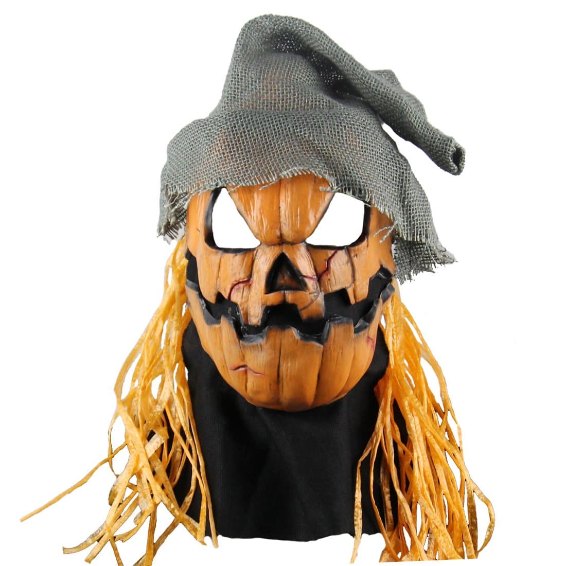 Pumpkin head mask villain Halloween Vamapire Masquerade Scary Latex Monster party Cosplay