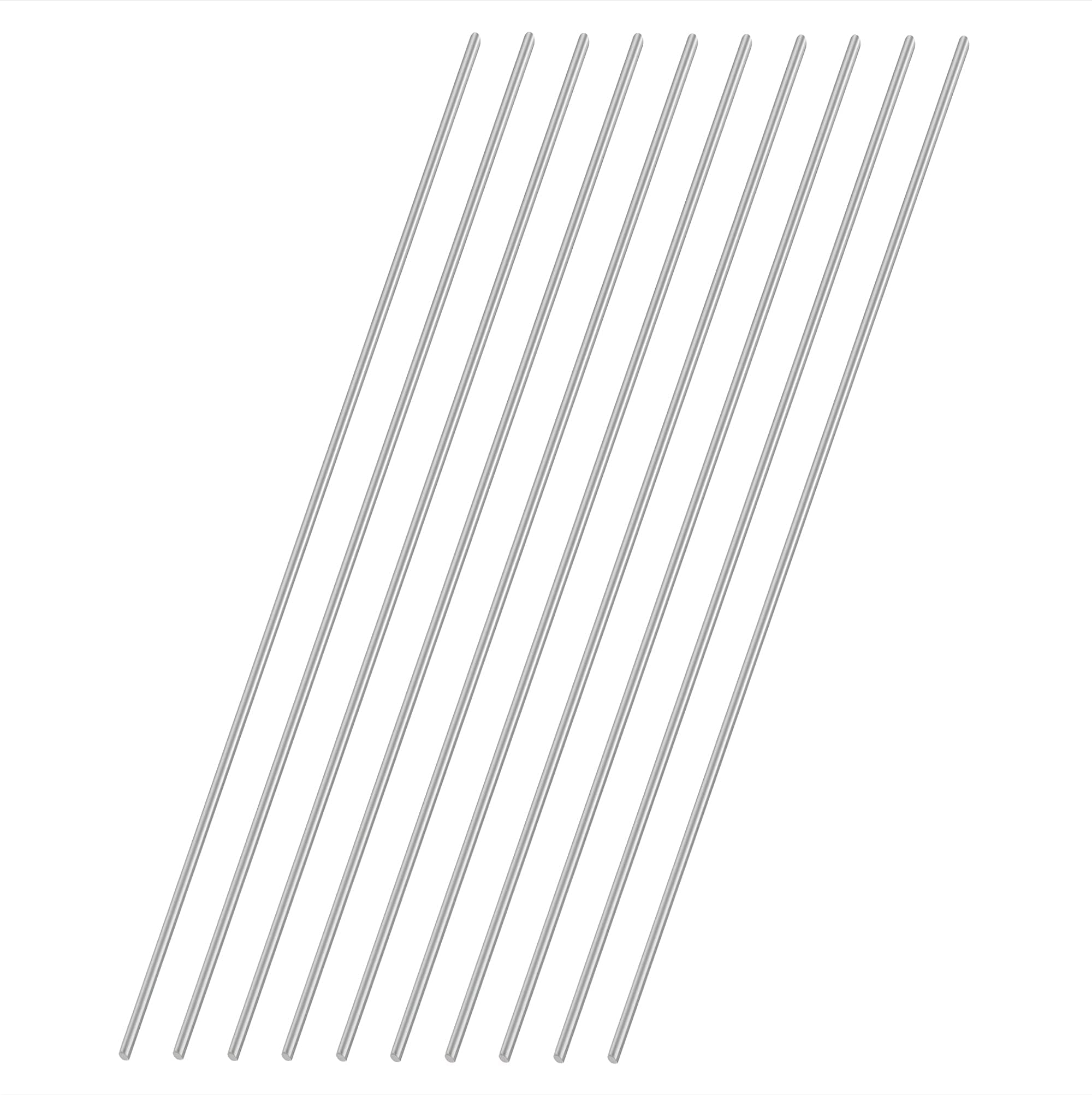 VictorsHome 2mm x 300mm 304 ステンレススチール ラウンドロッド メタルソリッドシャフトロッド 旋盤バーストック DIY クラフト モデル 車 ヘリコプター 飛行機用 10個