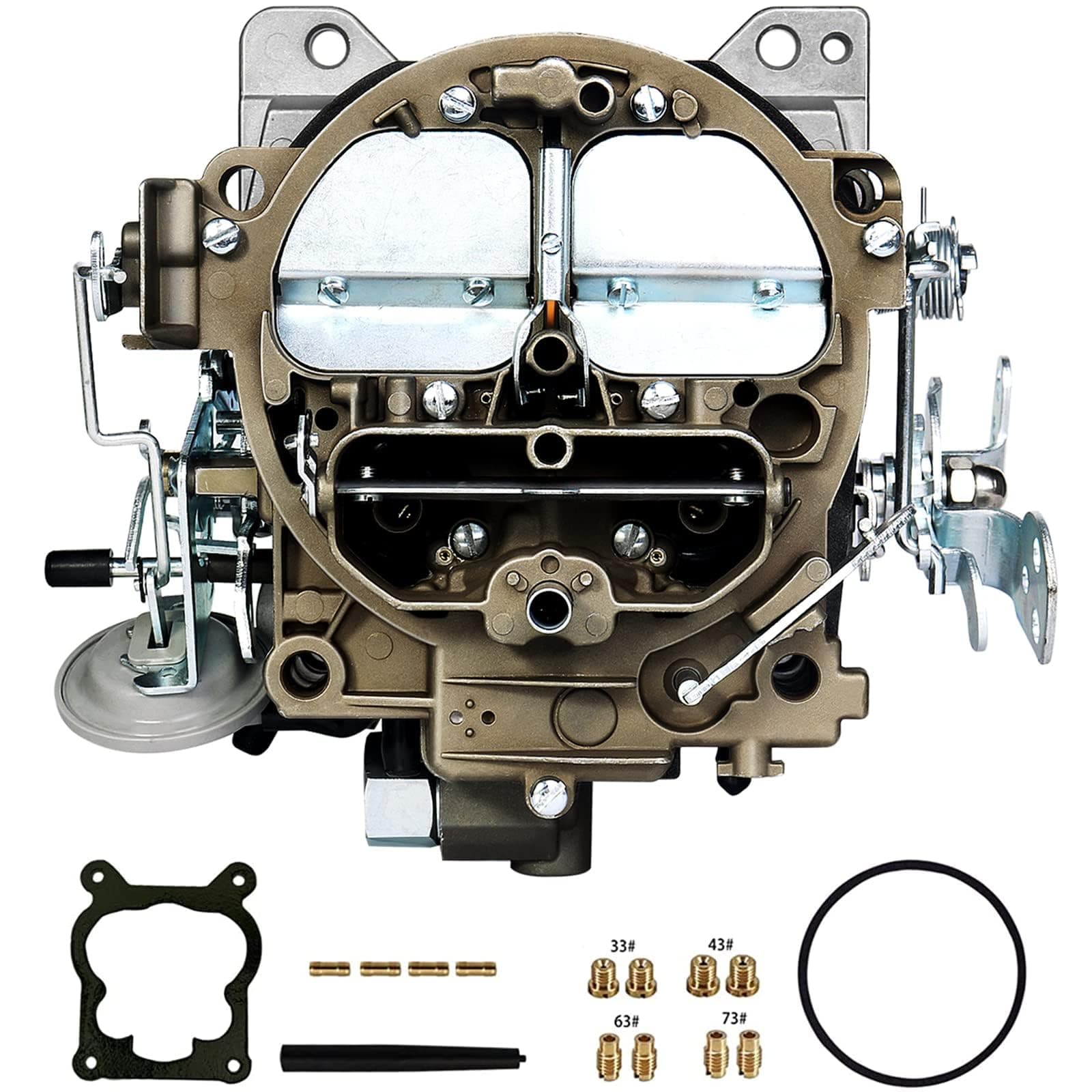 Rochester Quadrajet Carburetor 4 Barrel For Chevy 1966-1973 327 350 427 Engines Trucks and Cars, Replace 1975-1979 Corvettes 1901R 750 CFM 4BBL 4MV 1901-GG - Manual Divorced Choke Carb