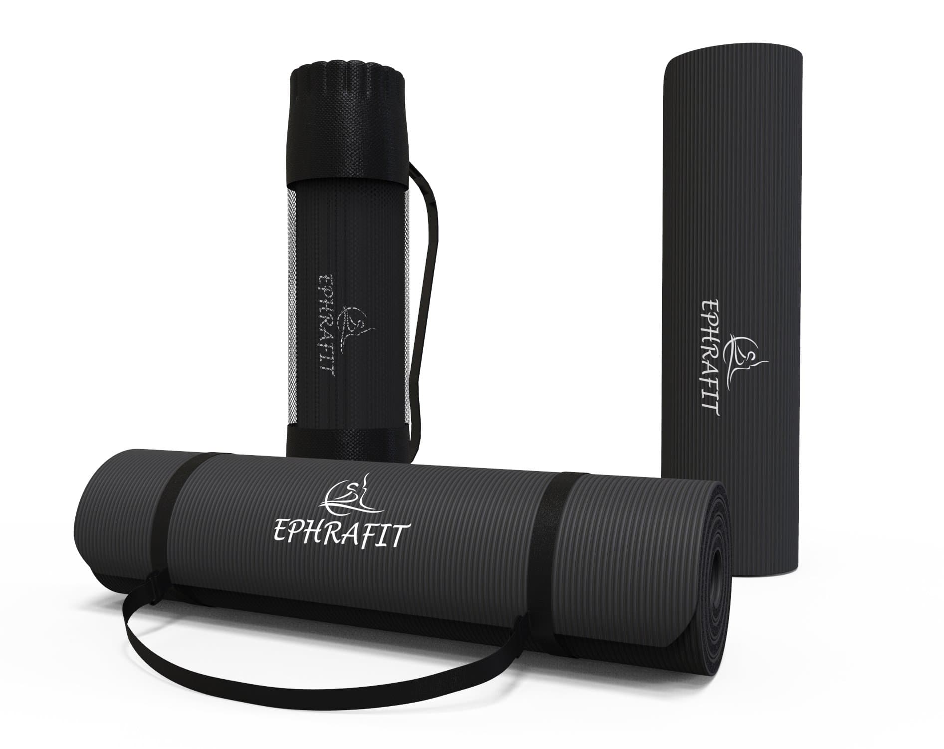 EphraFit | Extra Thick Yoga Mat With Carrying Strap | For Yoga, Pilates, PiYo, Stretching and More | Extra Large for All Body Types and Sizes