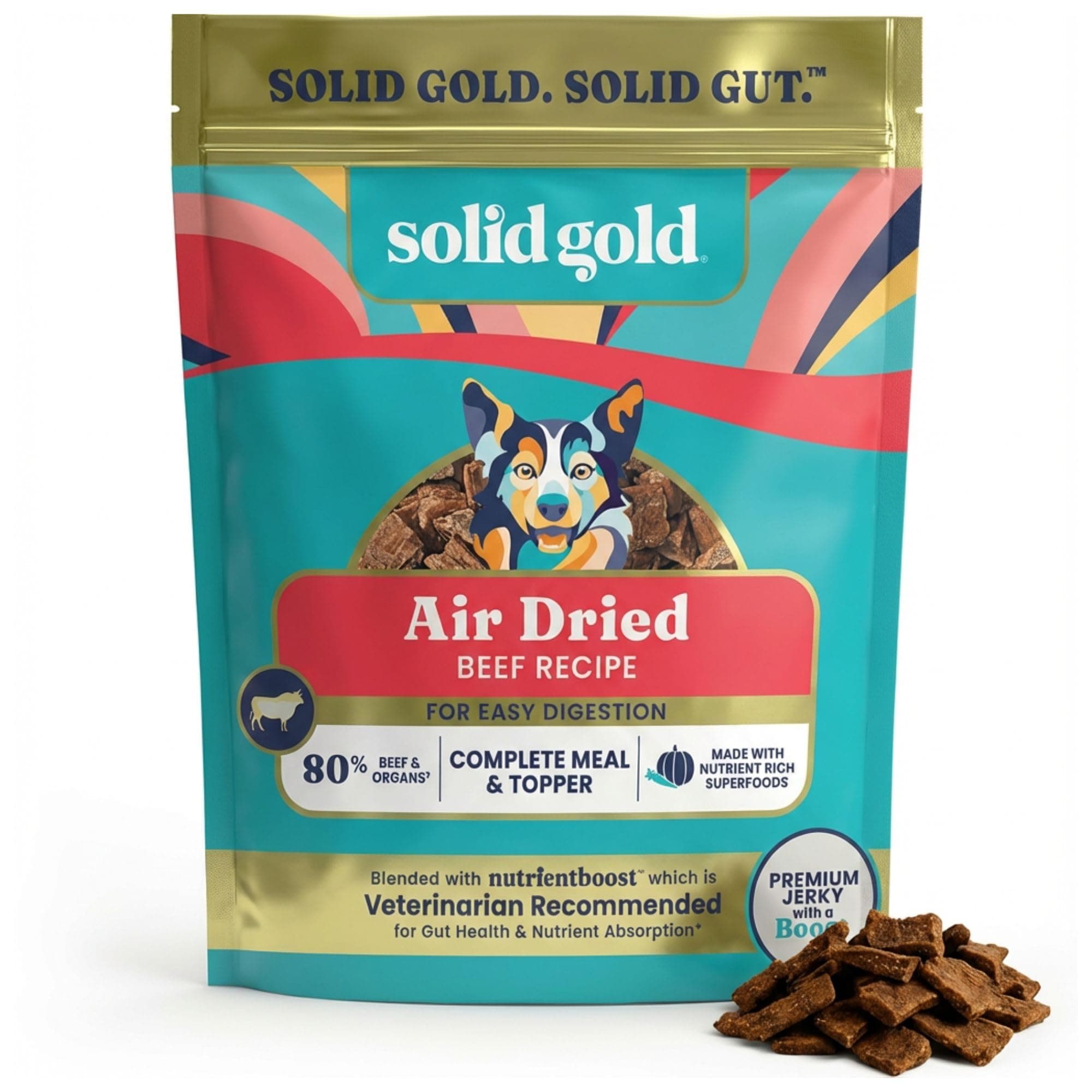 Air Dried Dog Food Toppers for Dry Food - Healthy Dog Treats w/Real Beef & Superfoods - Serve as a Complete Meal, Topper or Treats - Supports Muscle Growth, Immunity & Digestion - 2lb